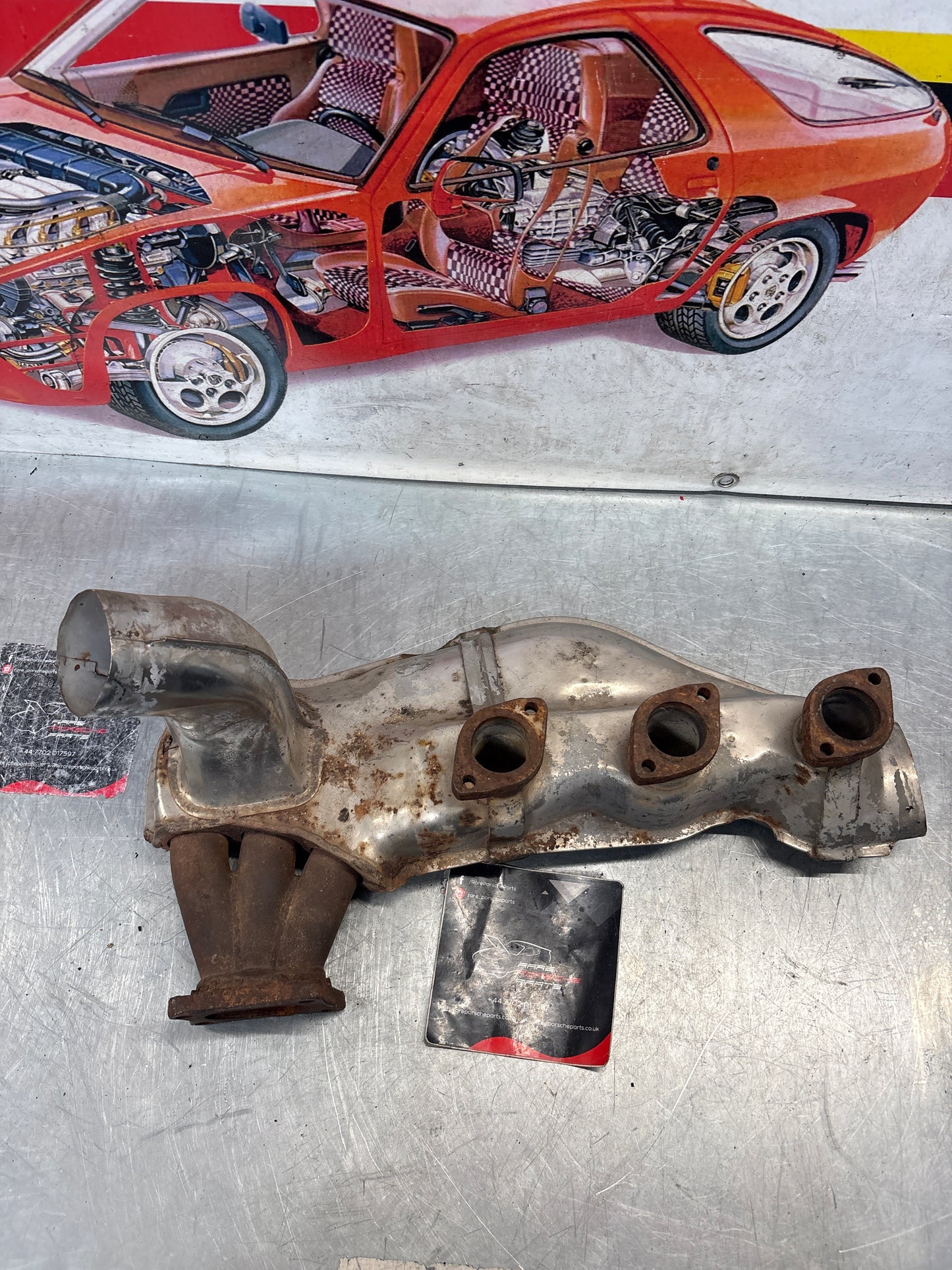 Porsche 911 964 right heat exchanger, used 96421104003