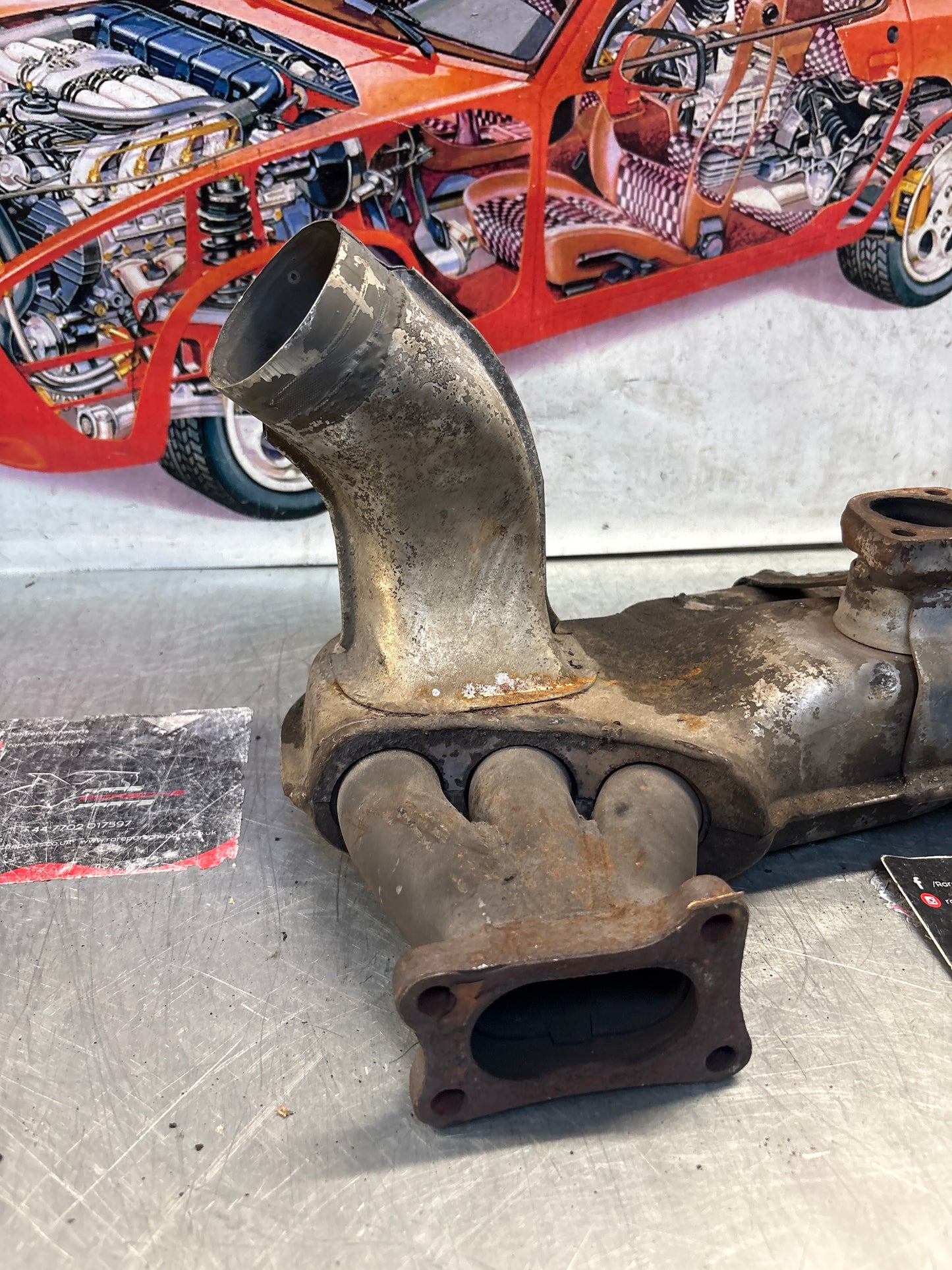 Porsche 911 964 right heat exchanger, used 96421104003