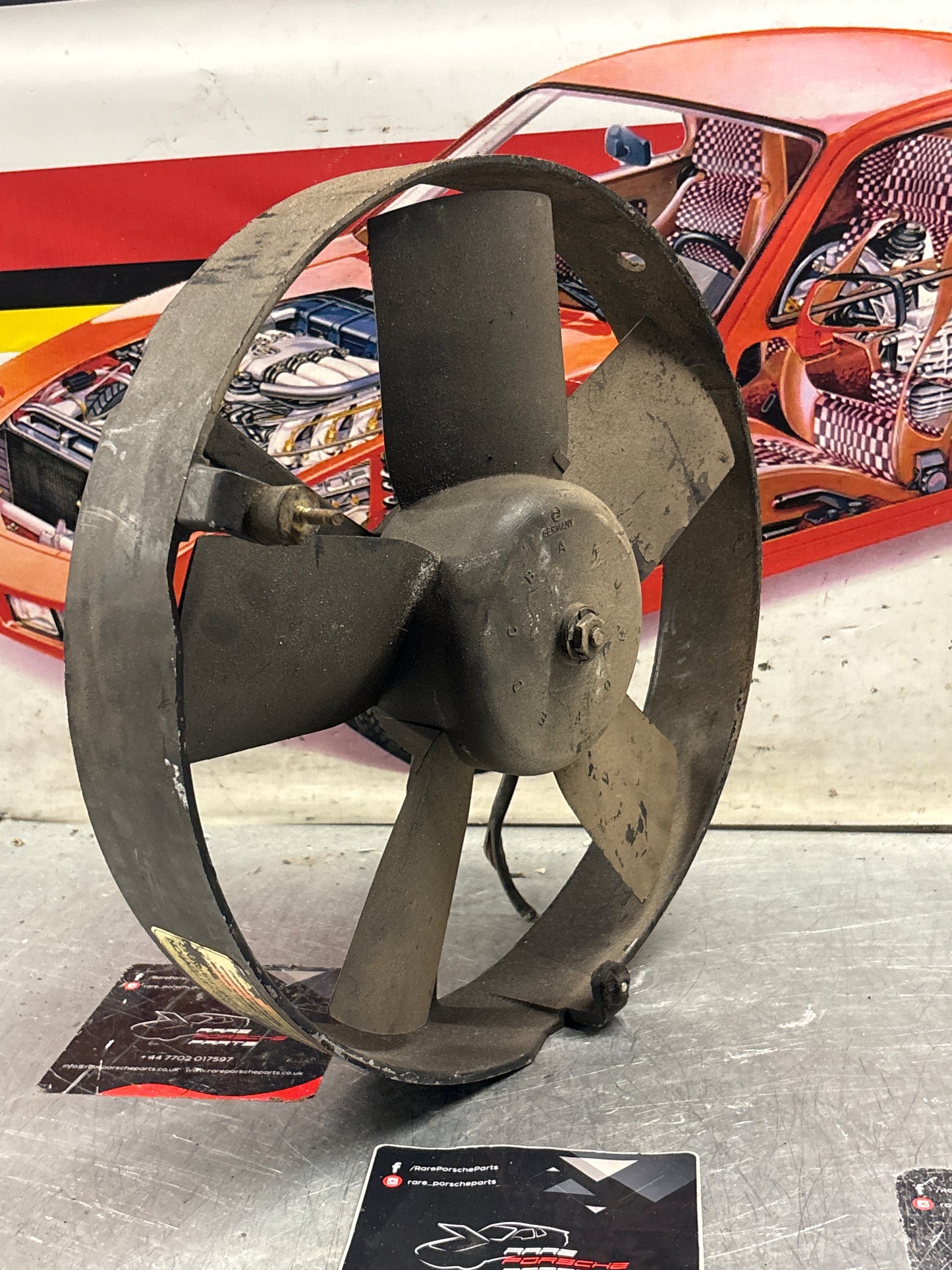 Porsche 928, -79 Air conditioner condenser  cooling  fan, genuine 92862410300 used