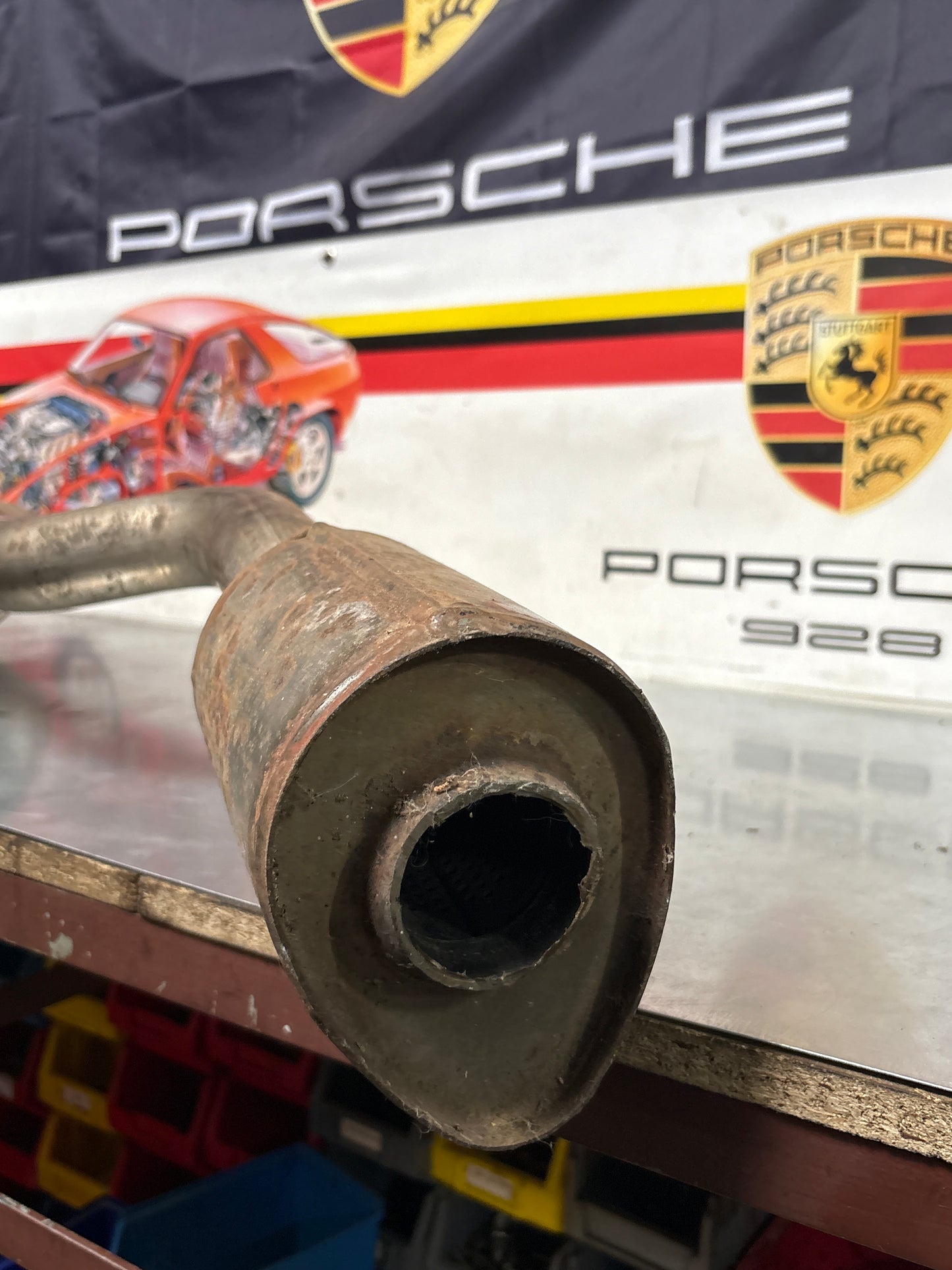 Porsche 944 S S2 genuine exhaust system rear muffler, used 94411104103