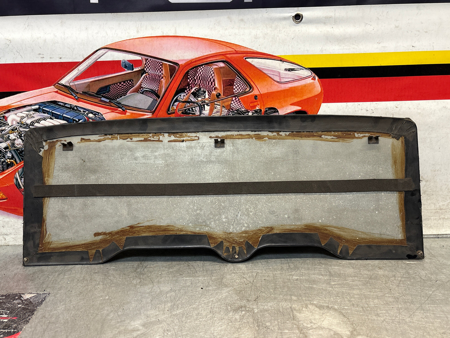 Porsche 928 sun roof headliner trim, black, used 92856406950KZ2