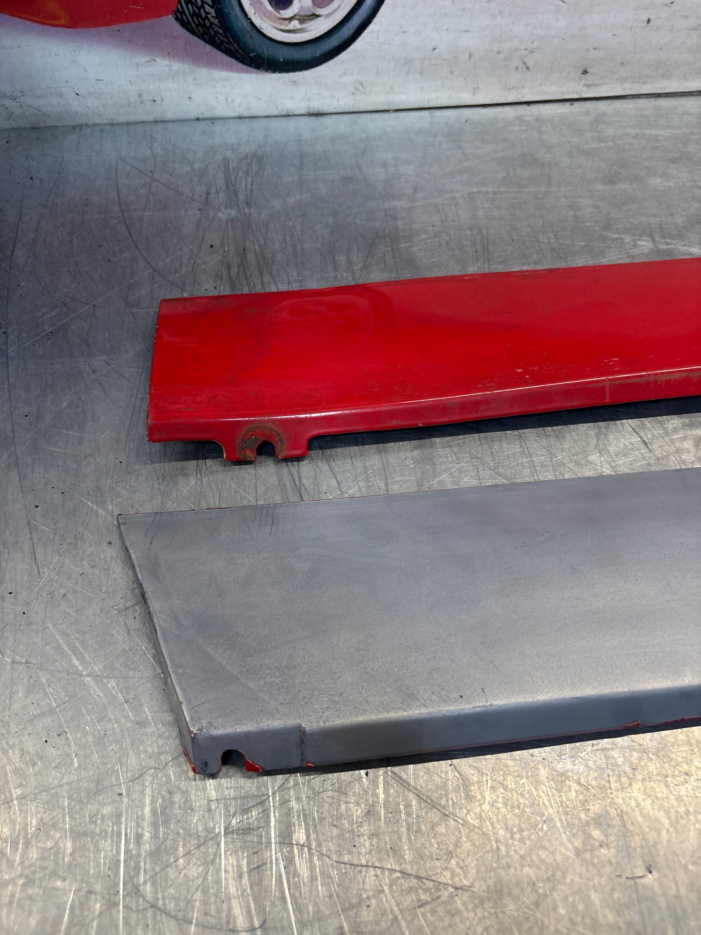 Porsche 924 Carrera GT pair of side skirt trim, used 93755902700 / 93755902800