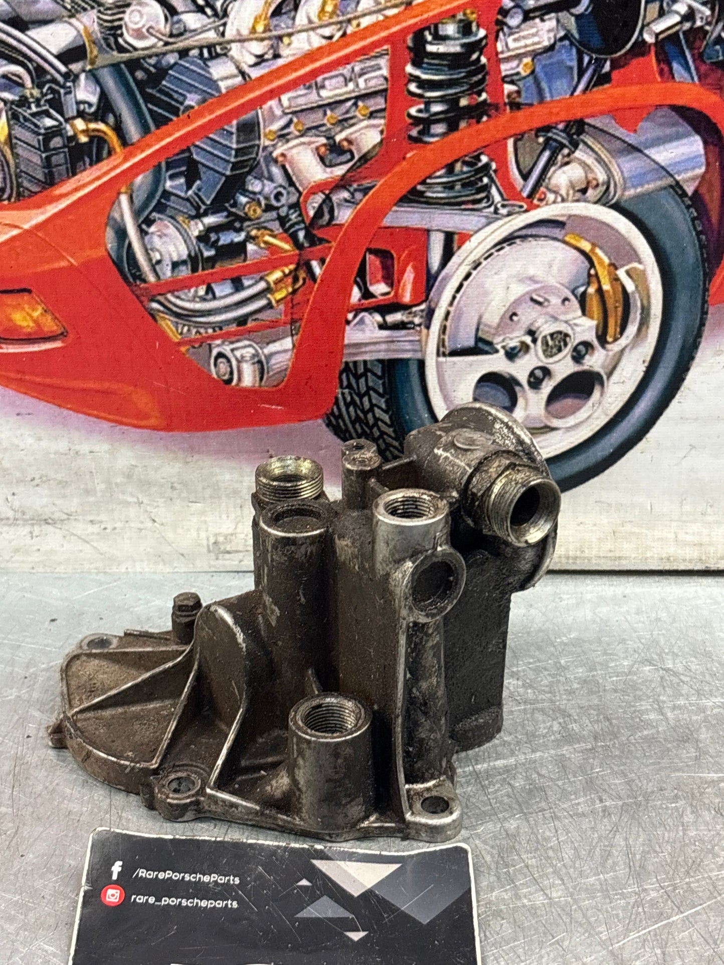 Porsche 944 Turbo thermostat housing, used 9511071512R