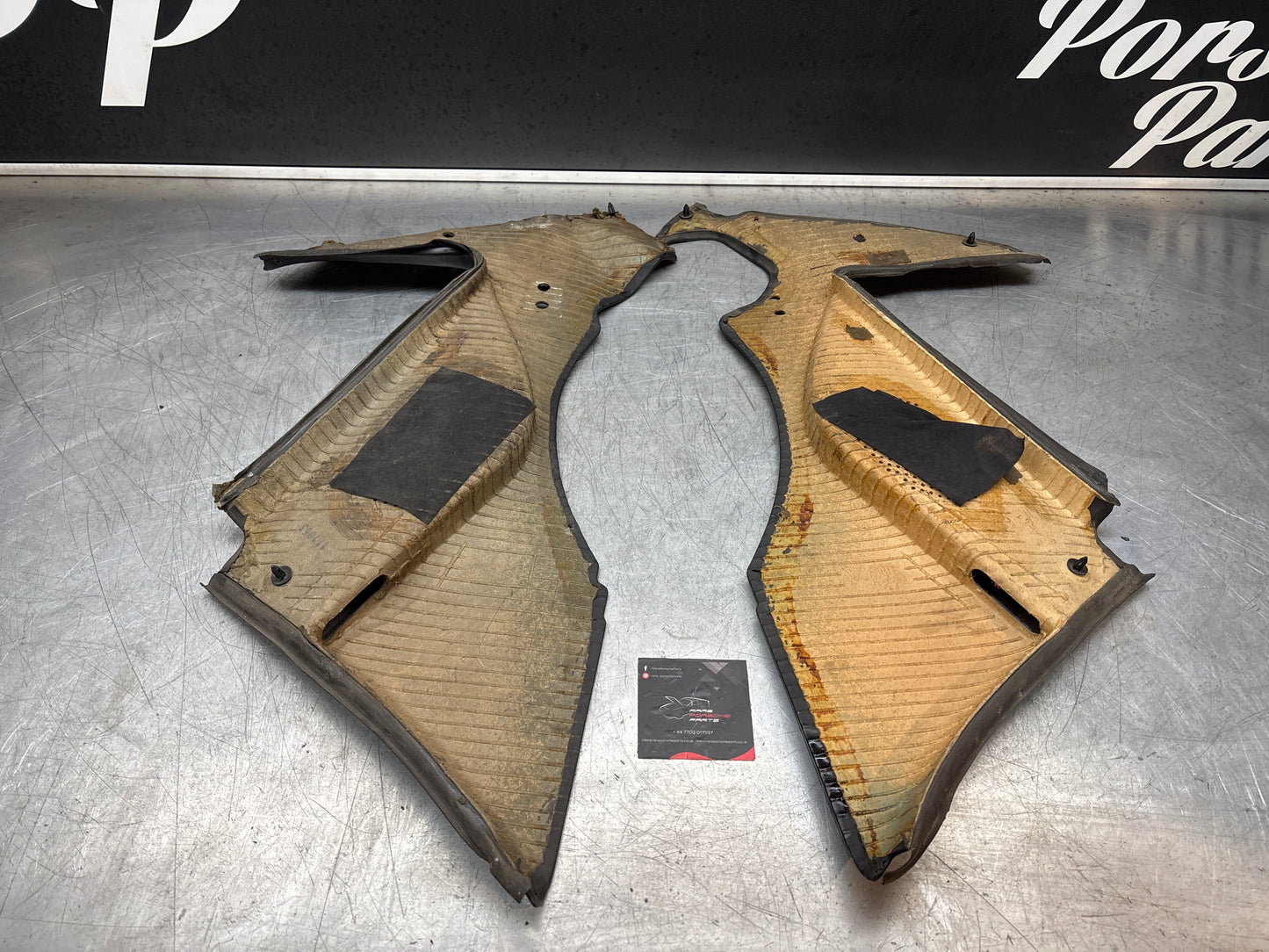 Porsche 944 924 black rear interior C Post trims/cards. Quarter panel trim used 94455502101 94455502201