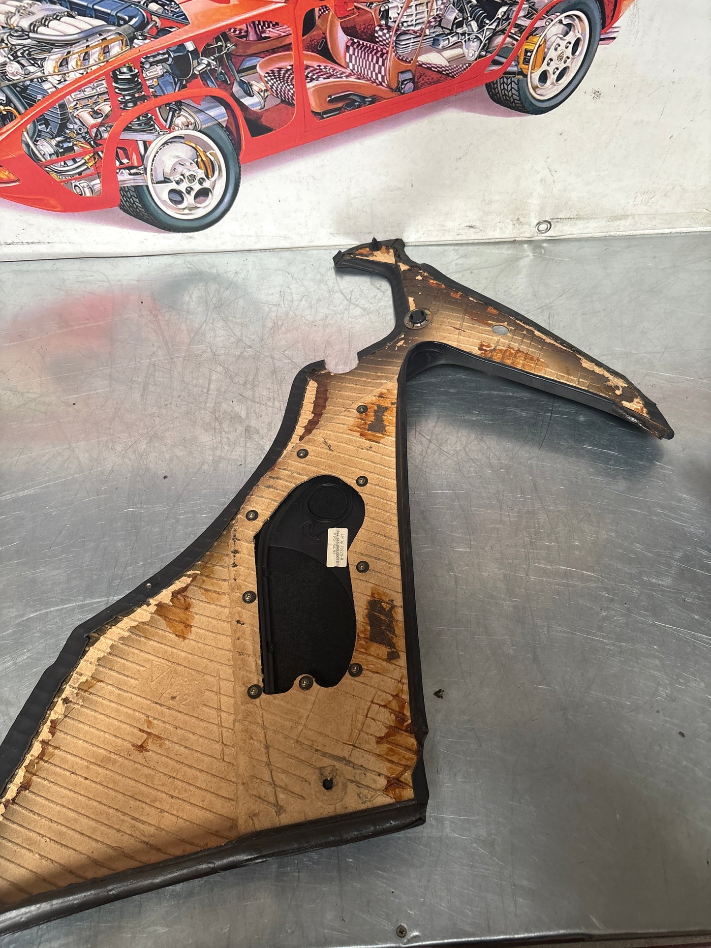 Porsche 944 Turbo S2 Black rear interior C Post trims/cards with M490 sound package, used 94455502113 / 94455502213