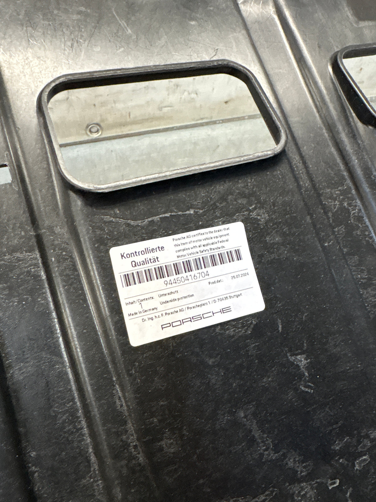 Porsche 944 Front under tray, protective plate 94450416704
