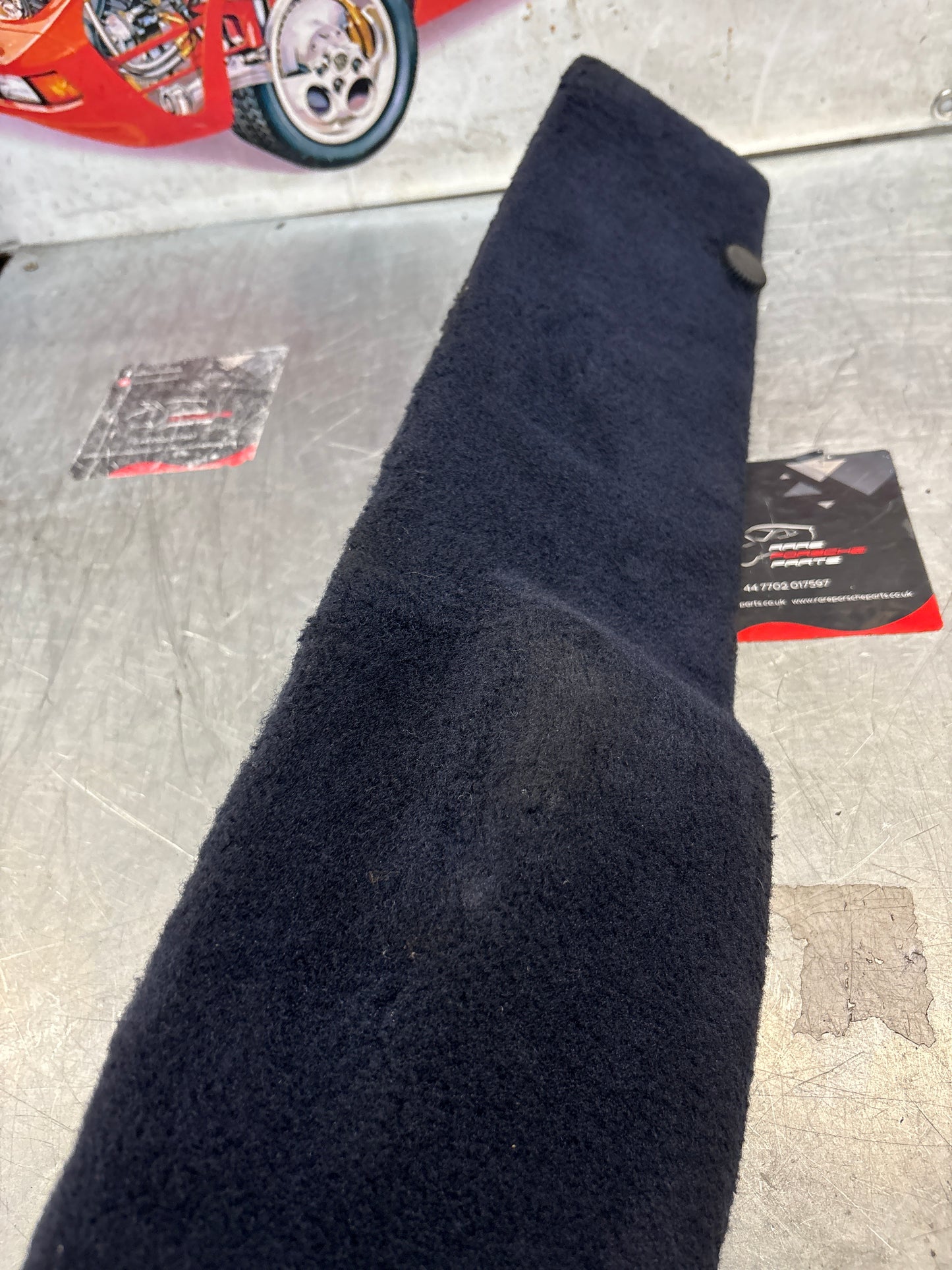 Porsche 928 blue carpeted Tool kit panel cover, used 92855118106