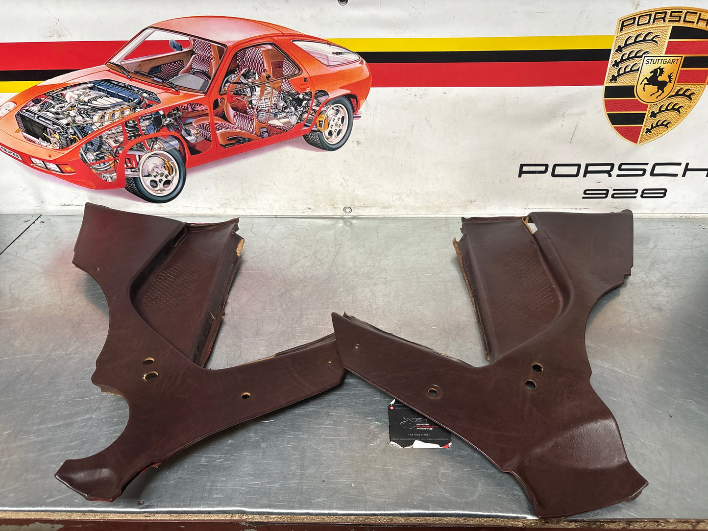 Porsche 944 924 brown rear interior C Post trims/cards. Quarter panel trim used 94455502101 94455502201
