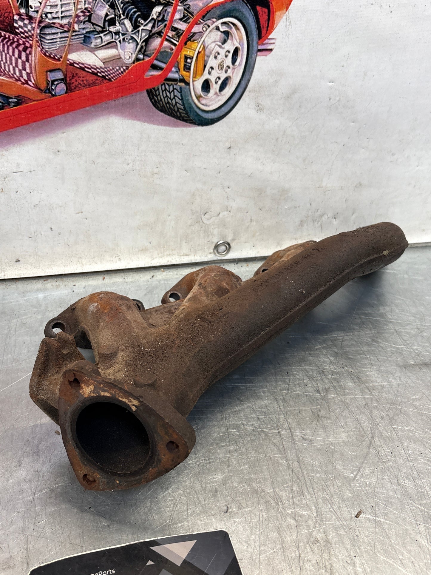 Porsche 928S right side exhaust manifold, used 9281111381RX