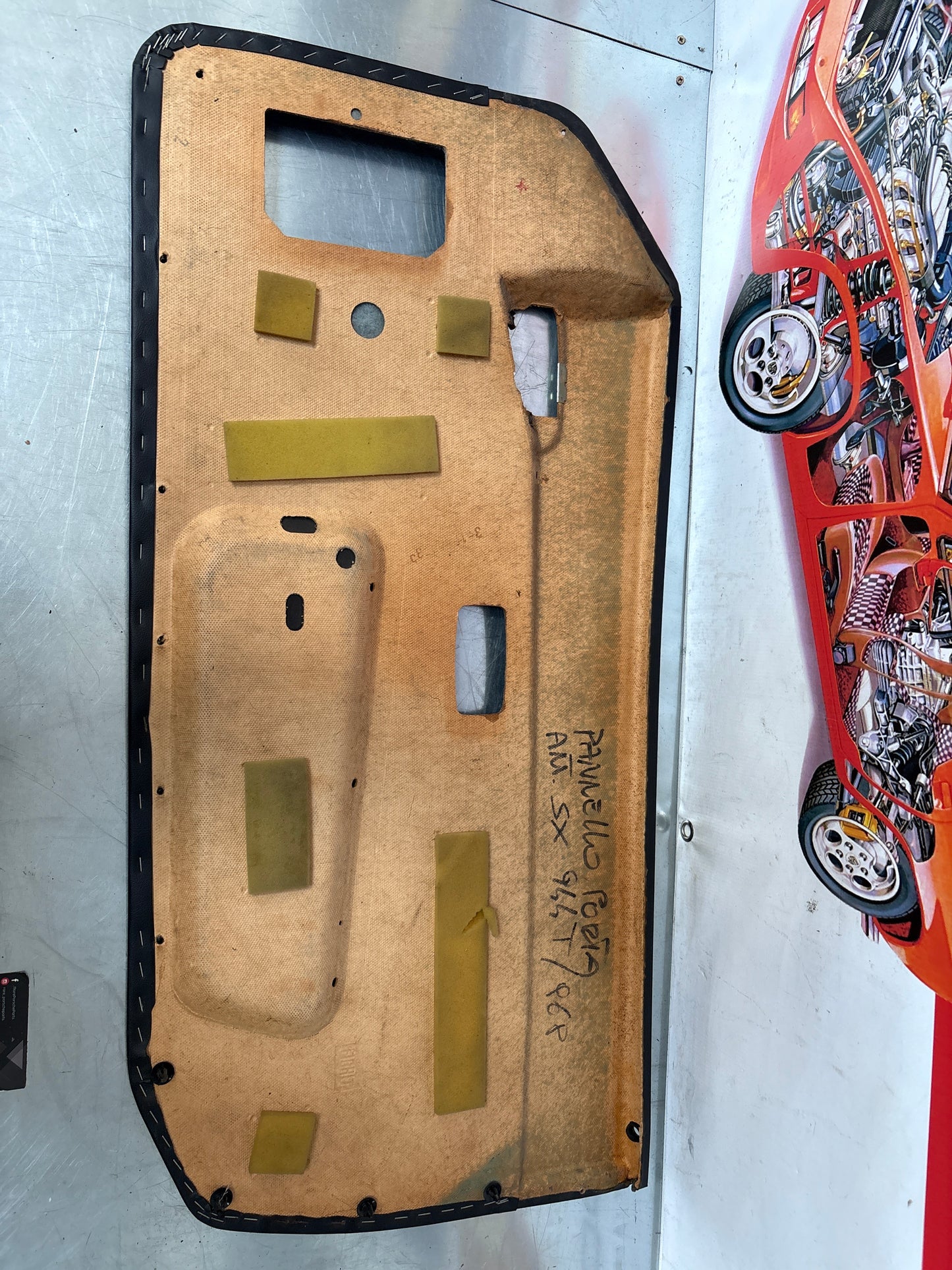 Porsche 944 left side Black door card, used 94455501701