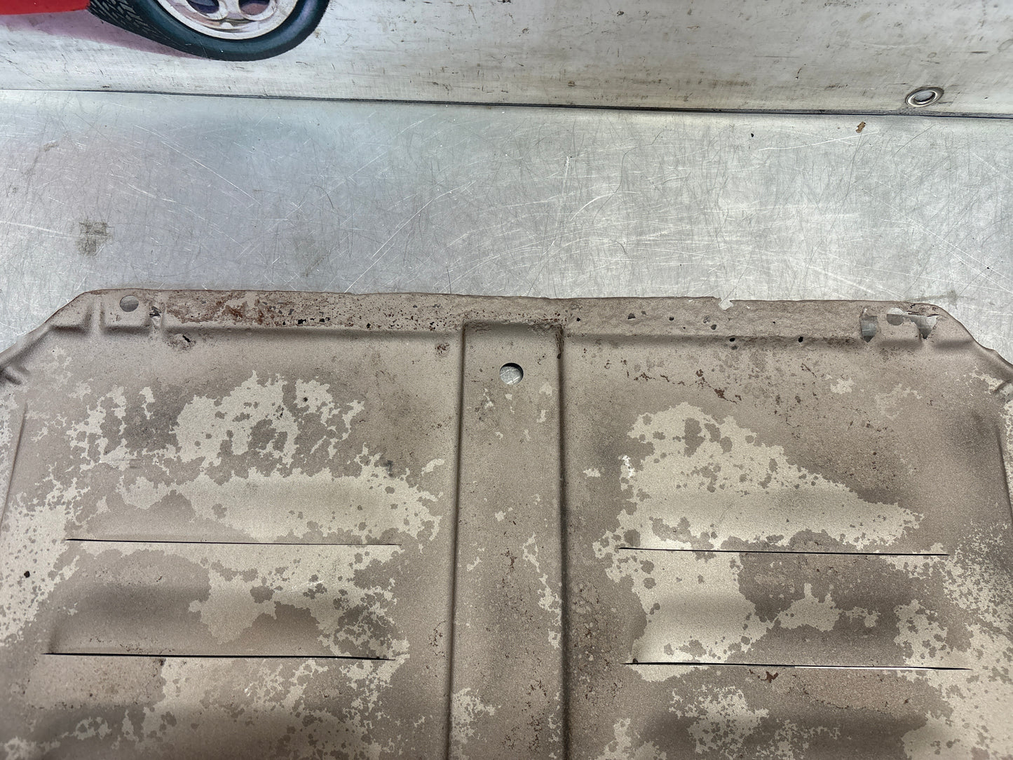 Porsche 924 early steel engine tray / belly pan / undertray used 477407583C refurbished