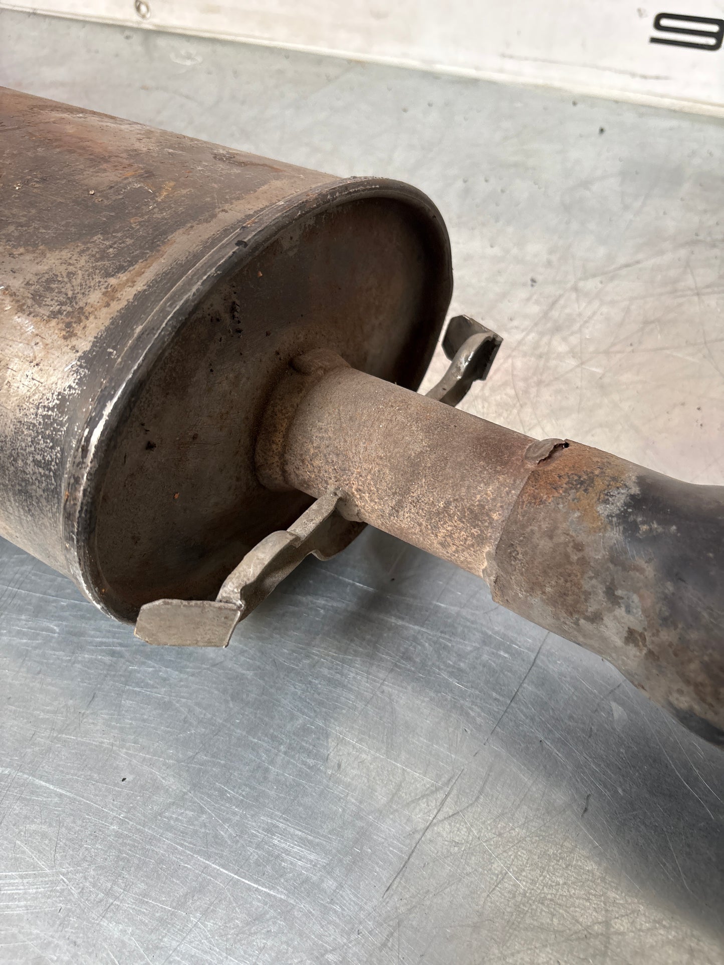 Porsche 924S / 944 2.5 N/A Bischoff exhaust system rear muffler, used 94411108301