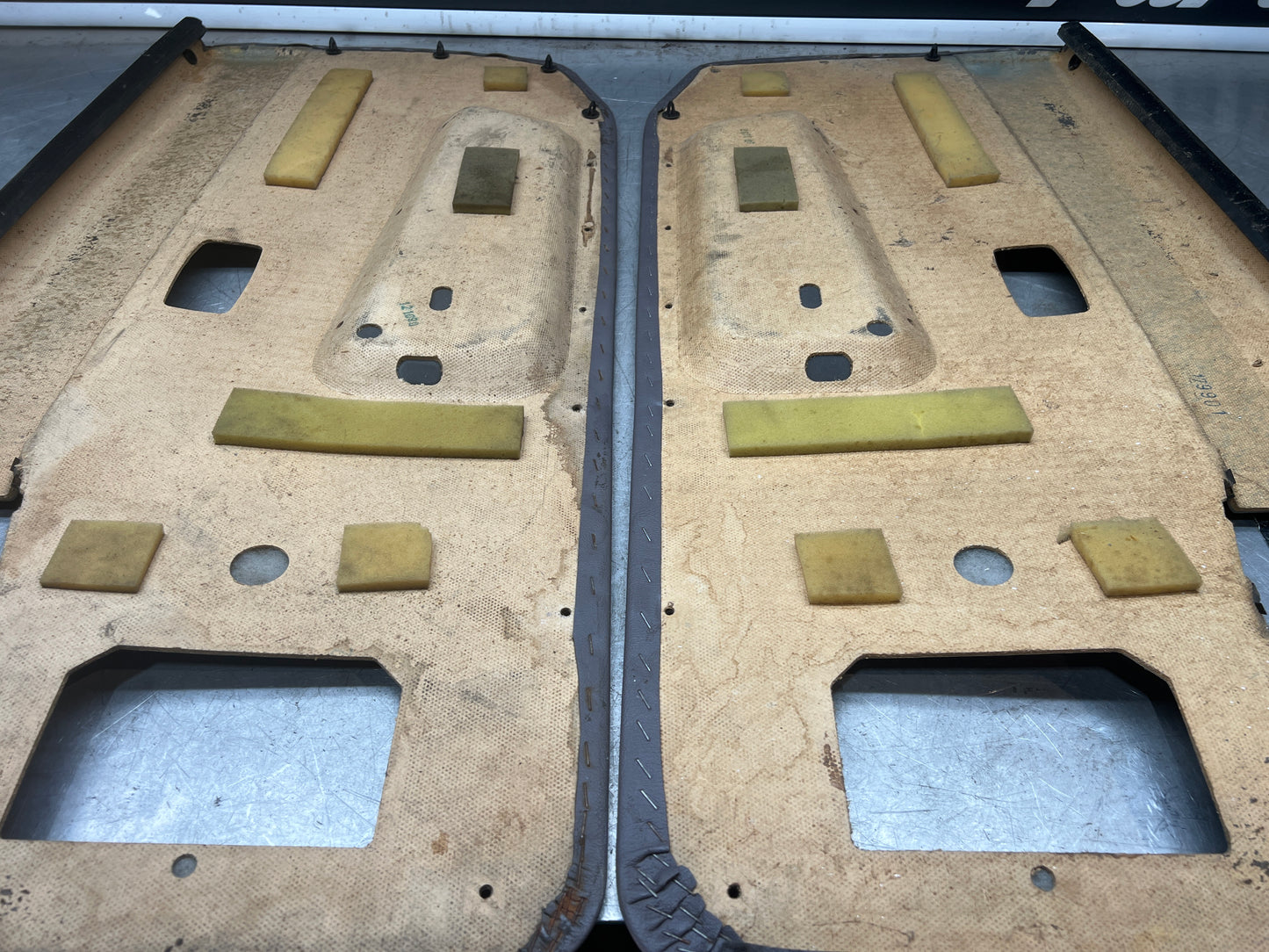 Porsche 944 85.5- pair of late UsedPorsche grey door cards, 94455501701 / 94455501801 used