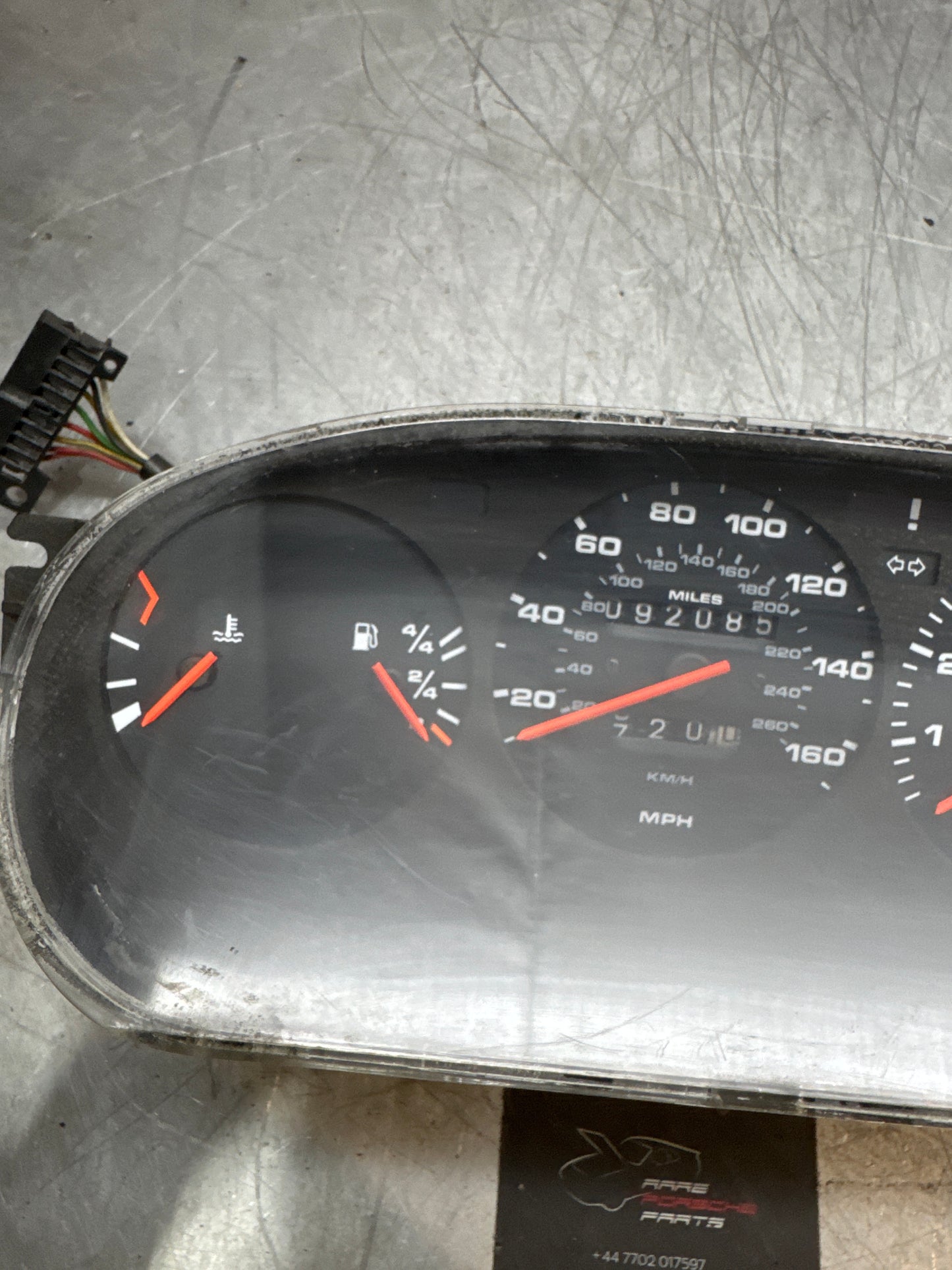 Porsche 944 dash clock binnacle pod speedometer, automatic 94564131107 used 09285 miles