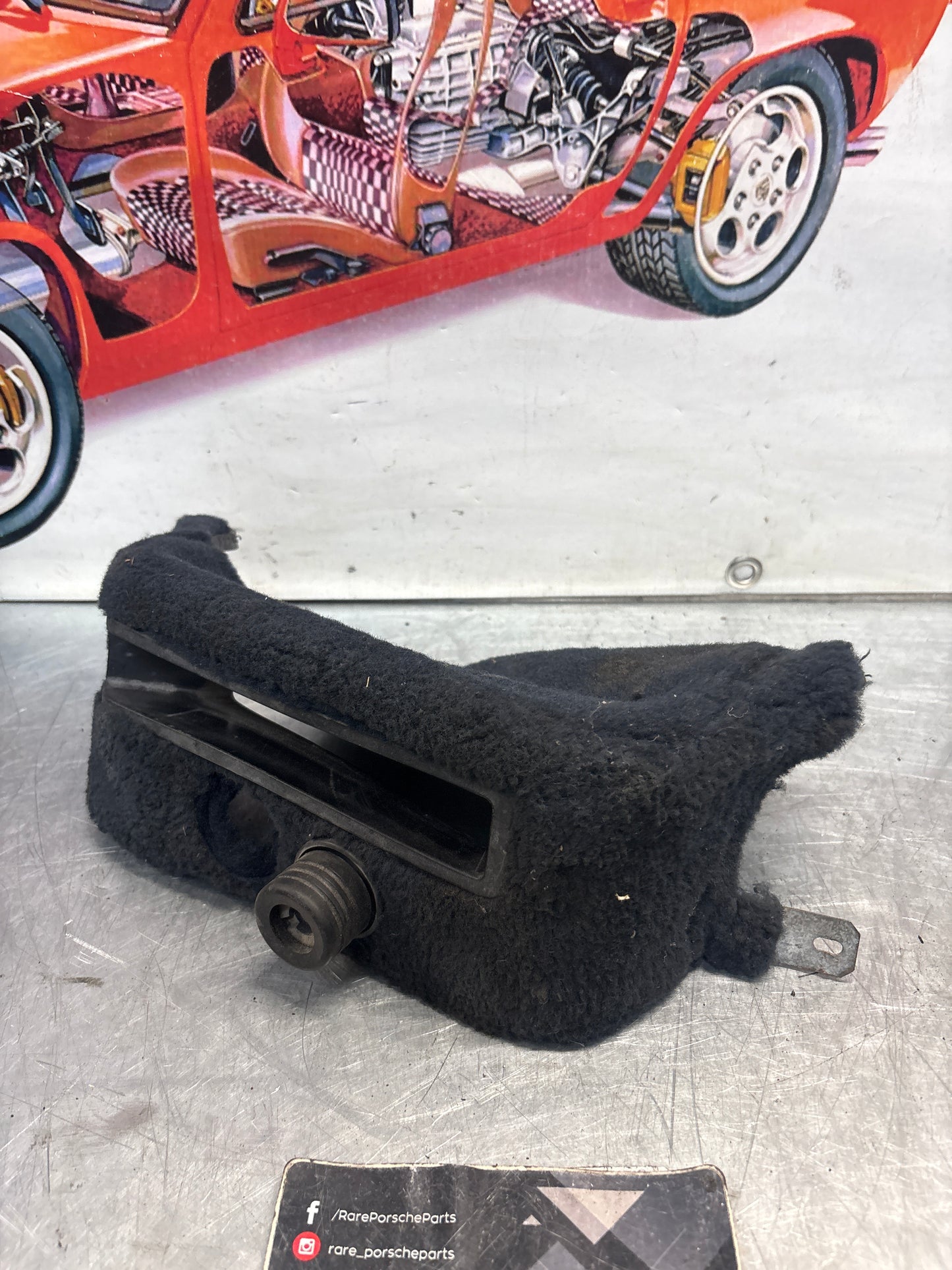 Porsche 928 handbrake sorround carpet, blue, used