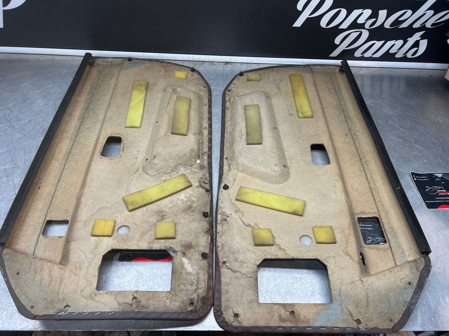 Porsche 924 944 -85.5 pair of Used RHD Porsche brown door cards, 478867011 / 478867012 used