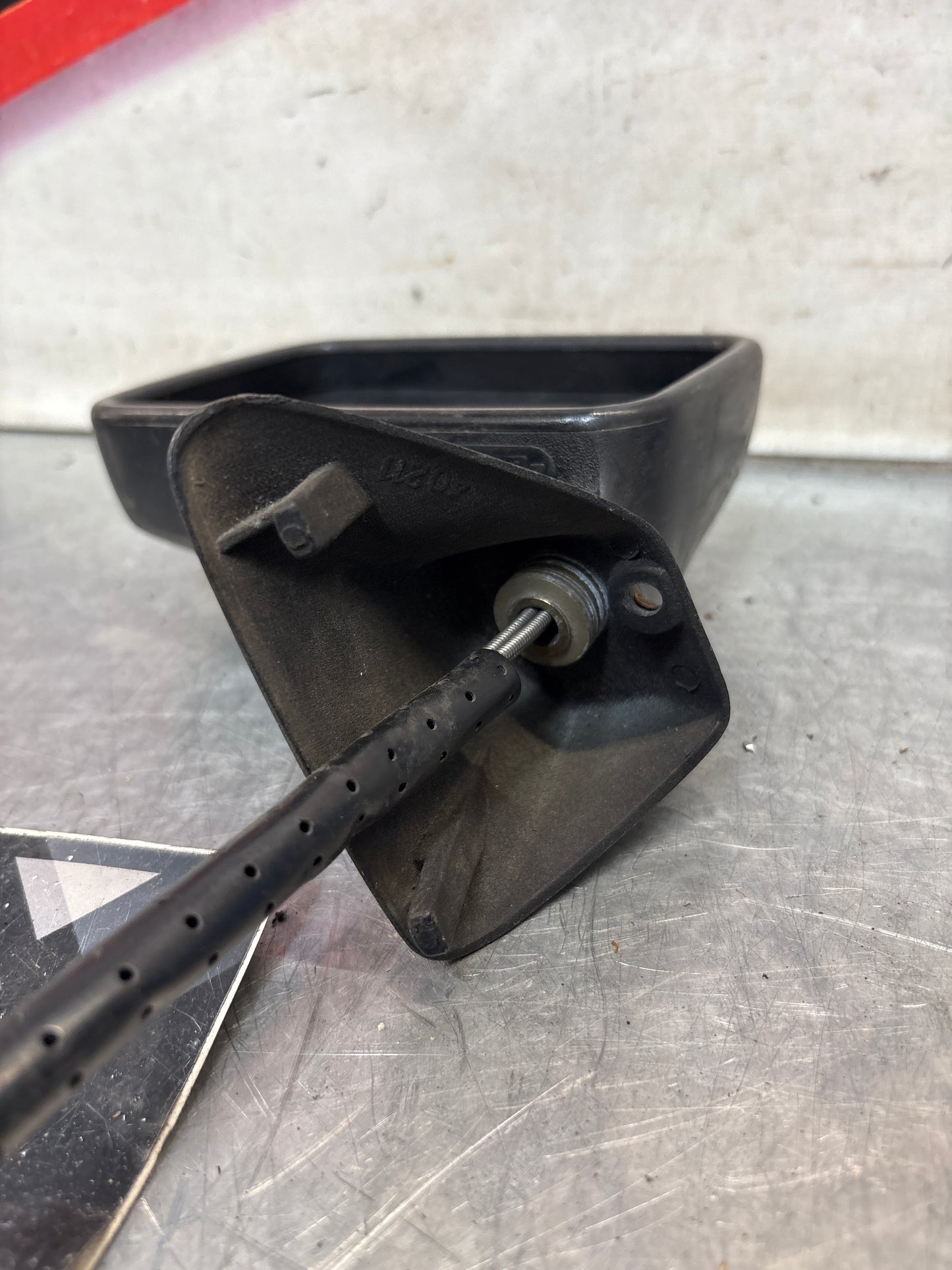 Porsche 924 early left side mirror, used
