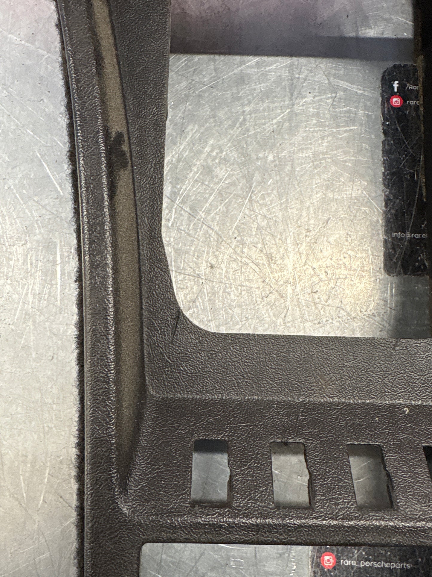 Porsche 924 944 centre console black with black carpet two switch hole 477857969 / 477857951 used