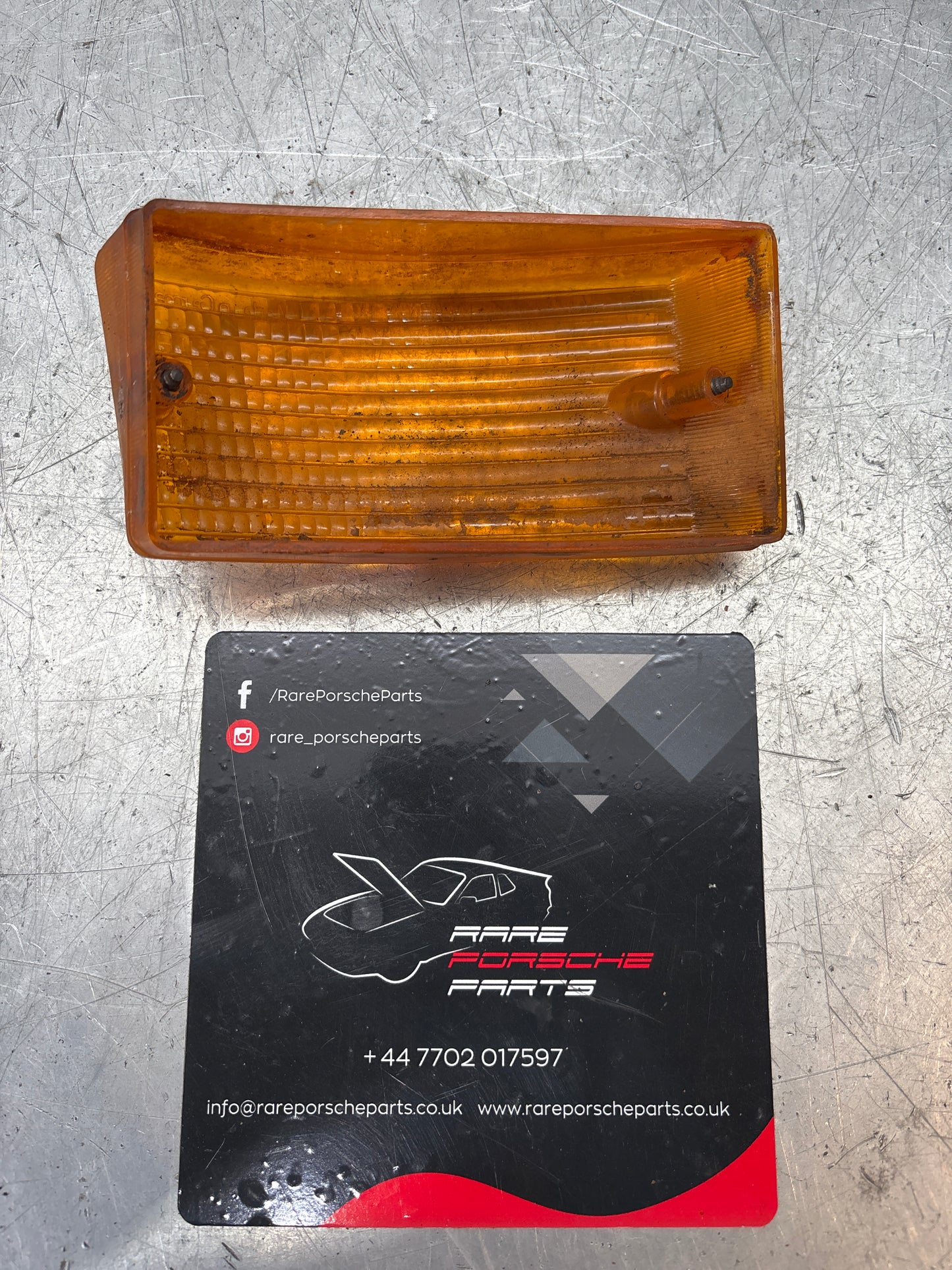 Porsche 924 944 front indicator lens right O/S 477953162 used, cracked