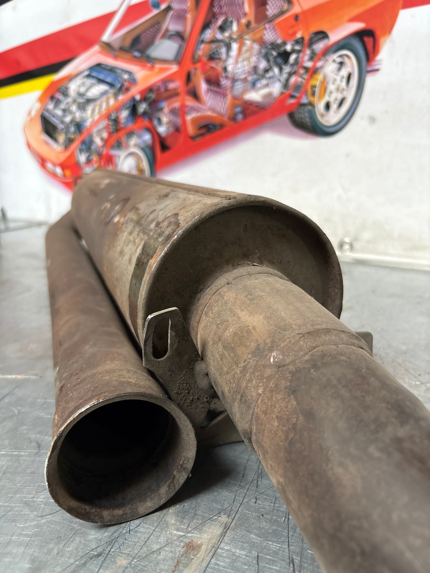 Porsche 944 Turbo front exhaust muffler 95111109303 used