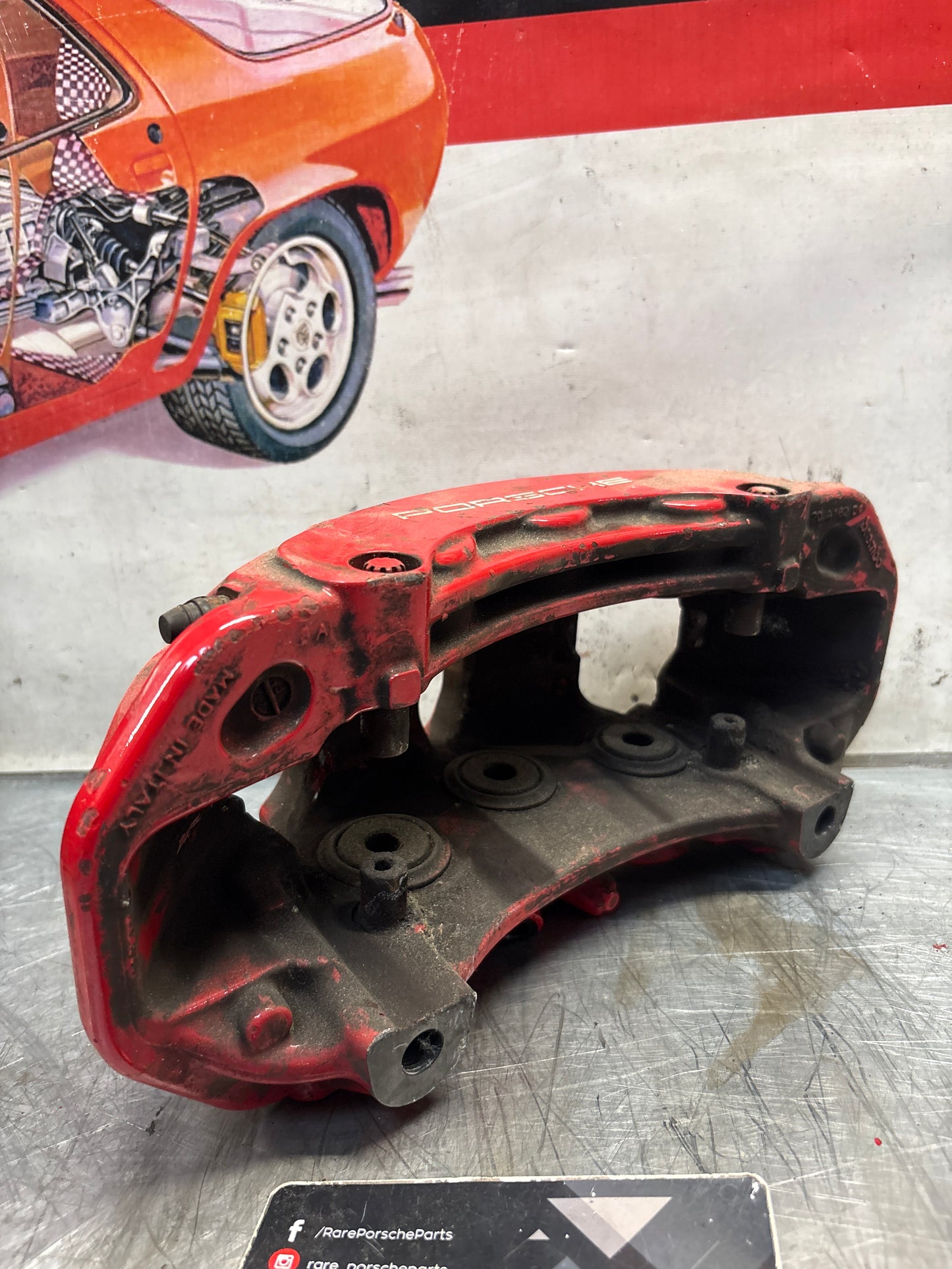 Porsche Panamera front left brake caliper, used 7PP615123C