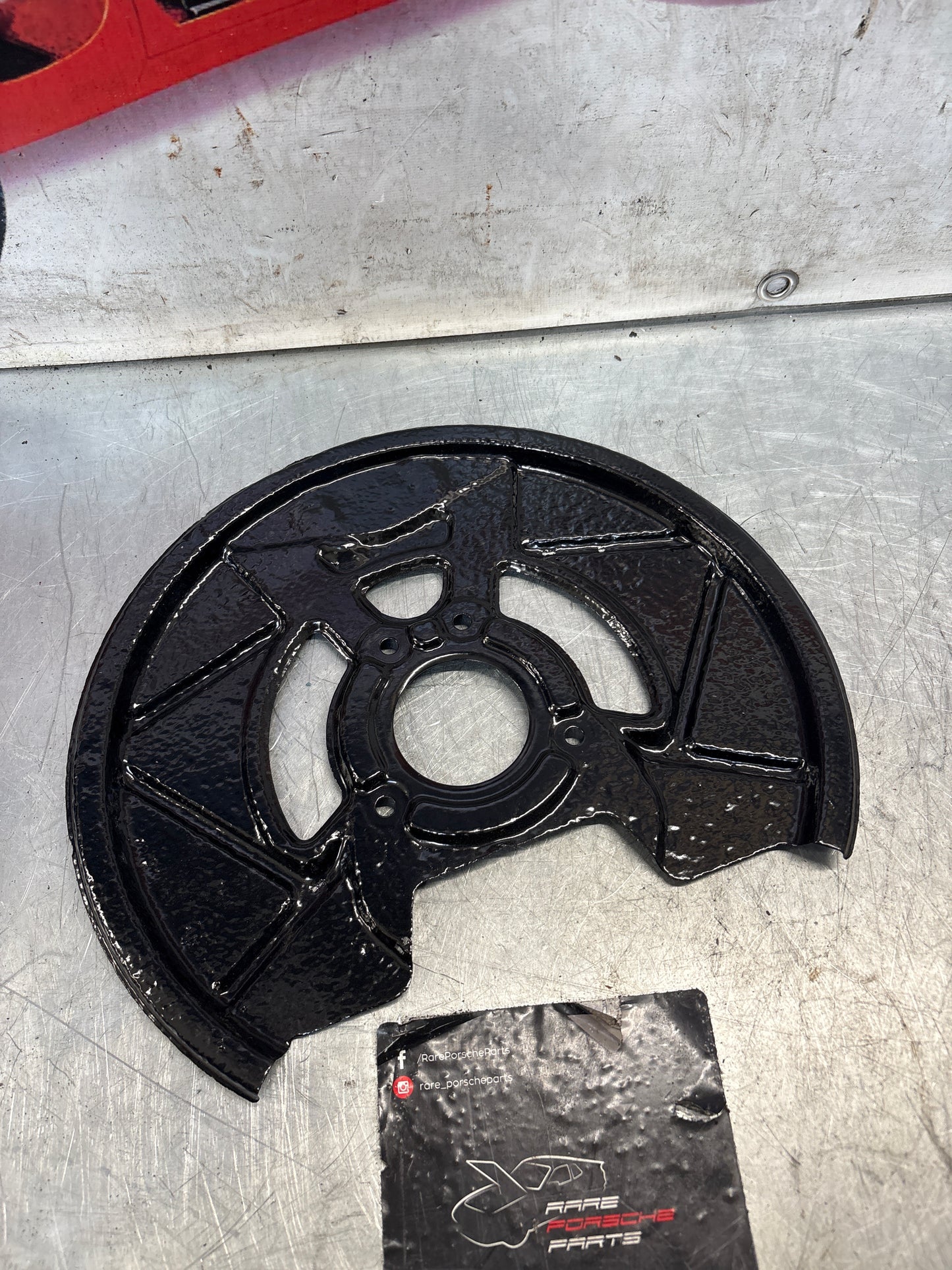 Porsche 924S 944 front disc dust backing plate, refurbished 94435180401