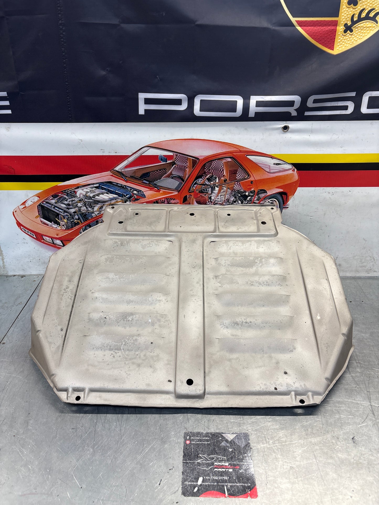 Porsche 924 early steel engine tray / belly pan / undertray used 477407583C refurbished