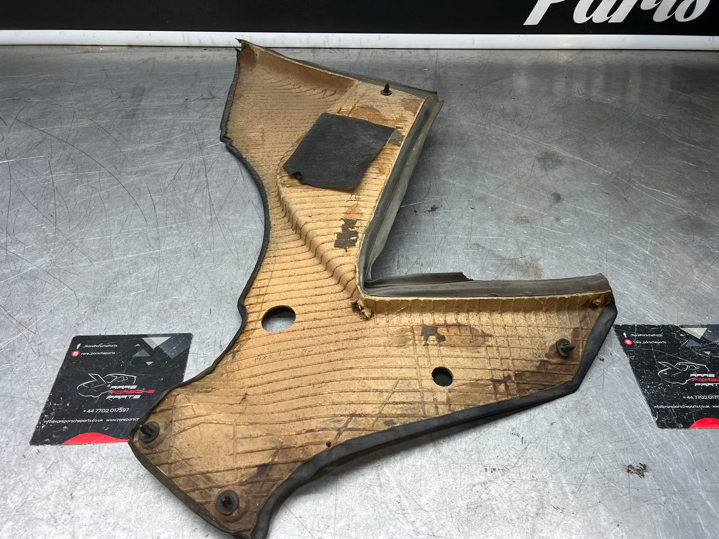 Porsche 944 blue rear interior C Post trim card left side. Quarter panel trim used 944555021