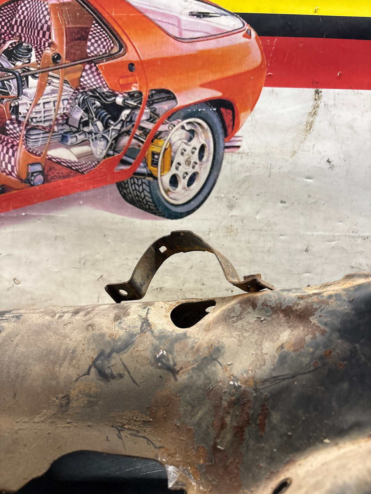 Porsche 914 cylinder cover heat shield, used 022119299A