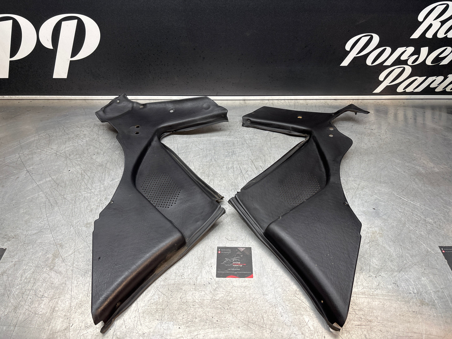 Porsche 944 924 black rear interior C Post trims/cards. Quarter panel trim used 94455502101 94455502201