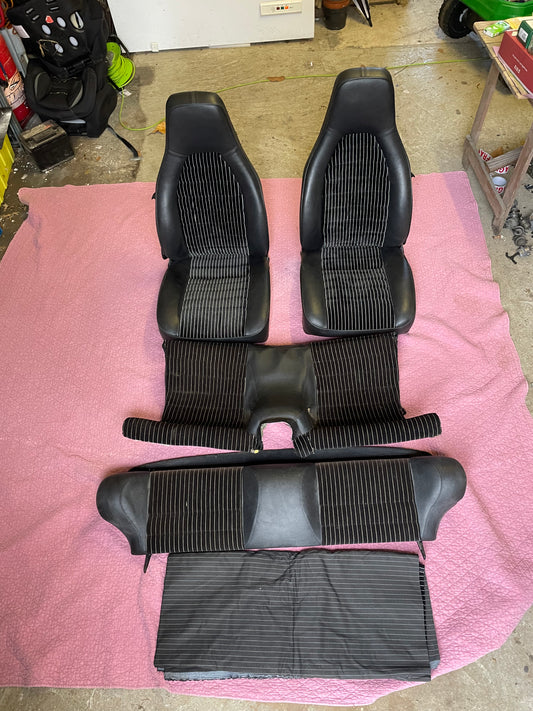 Porsche 924 944 set of seats, pinstripe, fronts are refurbished