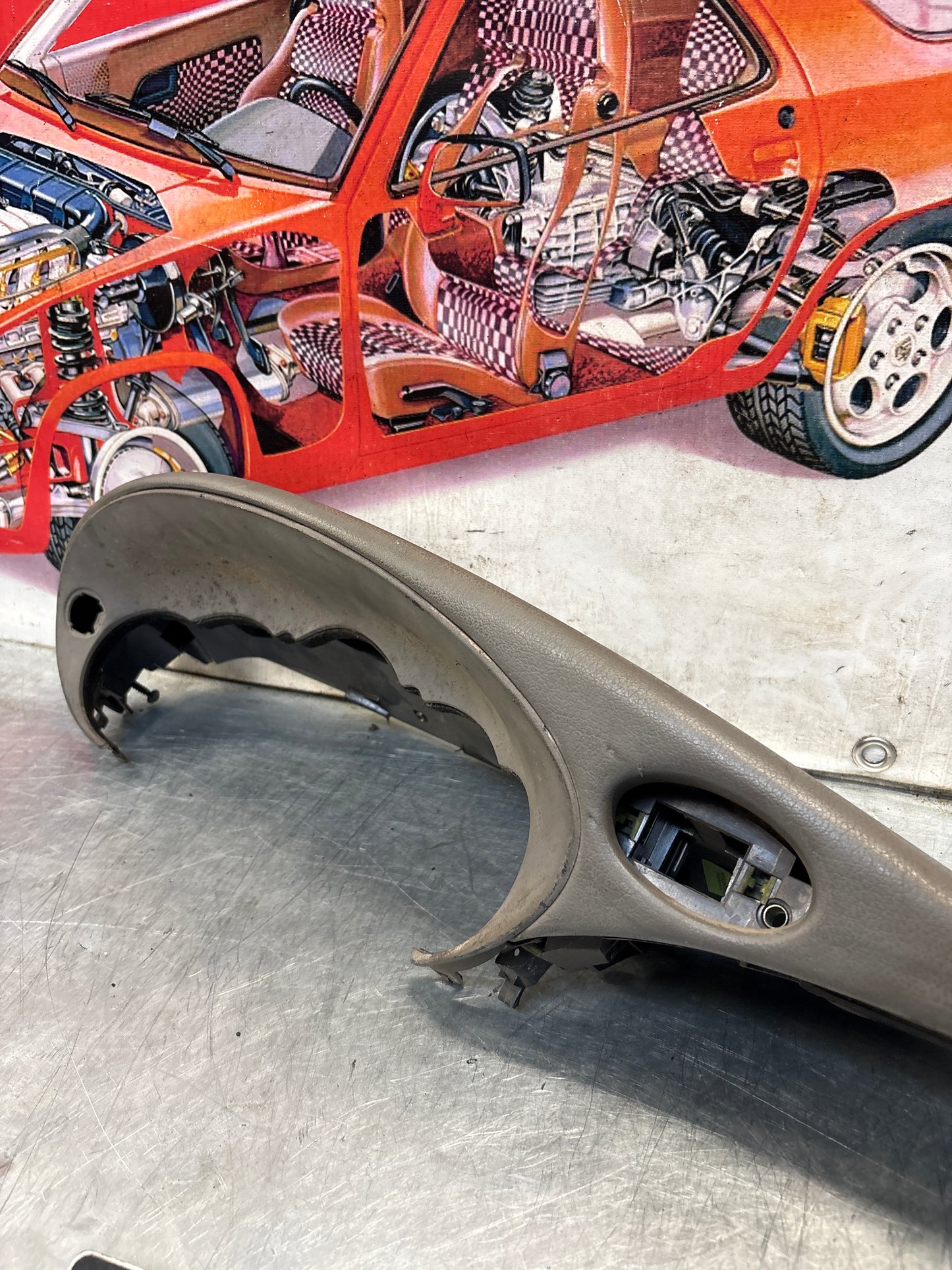 Porsche 911 996 dasboard cluster trim, used, grey 99655205902