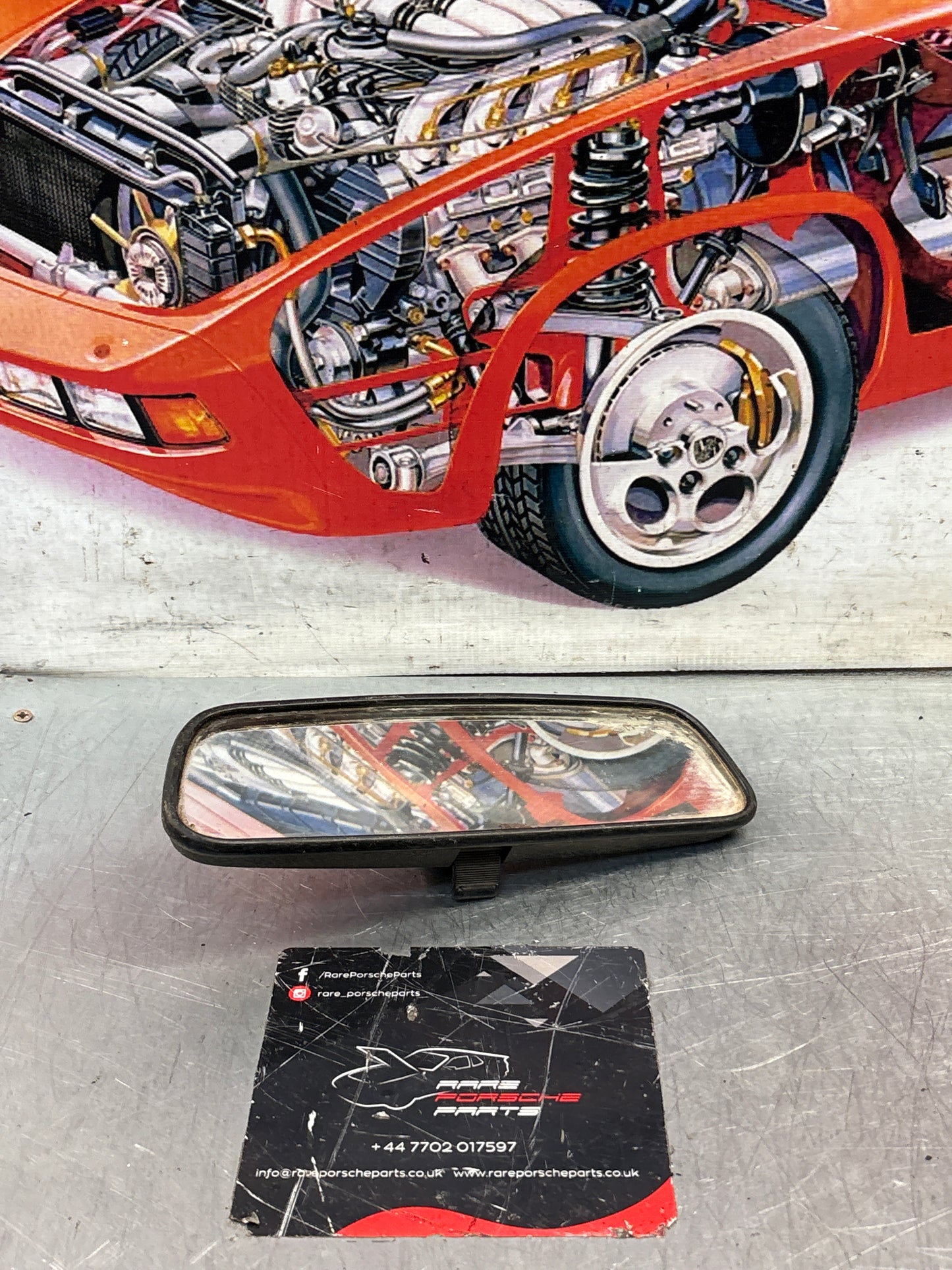 Porsche 924 944 rear view mirror used, for spares or repair 477857511