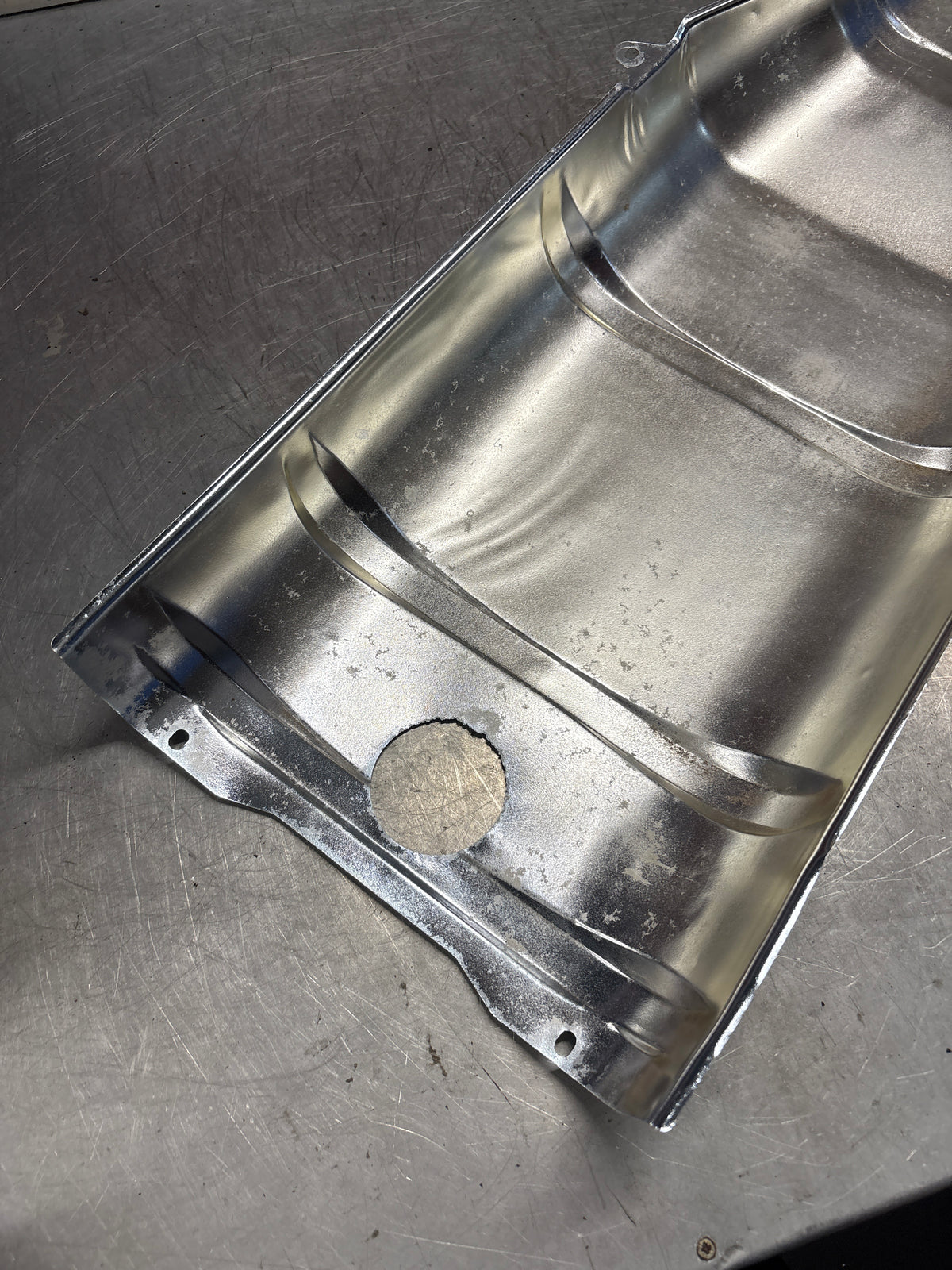 Porsche 928 heat protection plate, later type 92850449101, refurbished