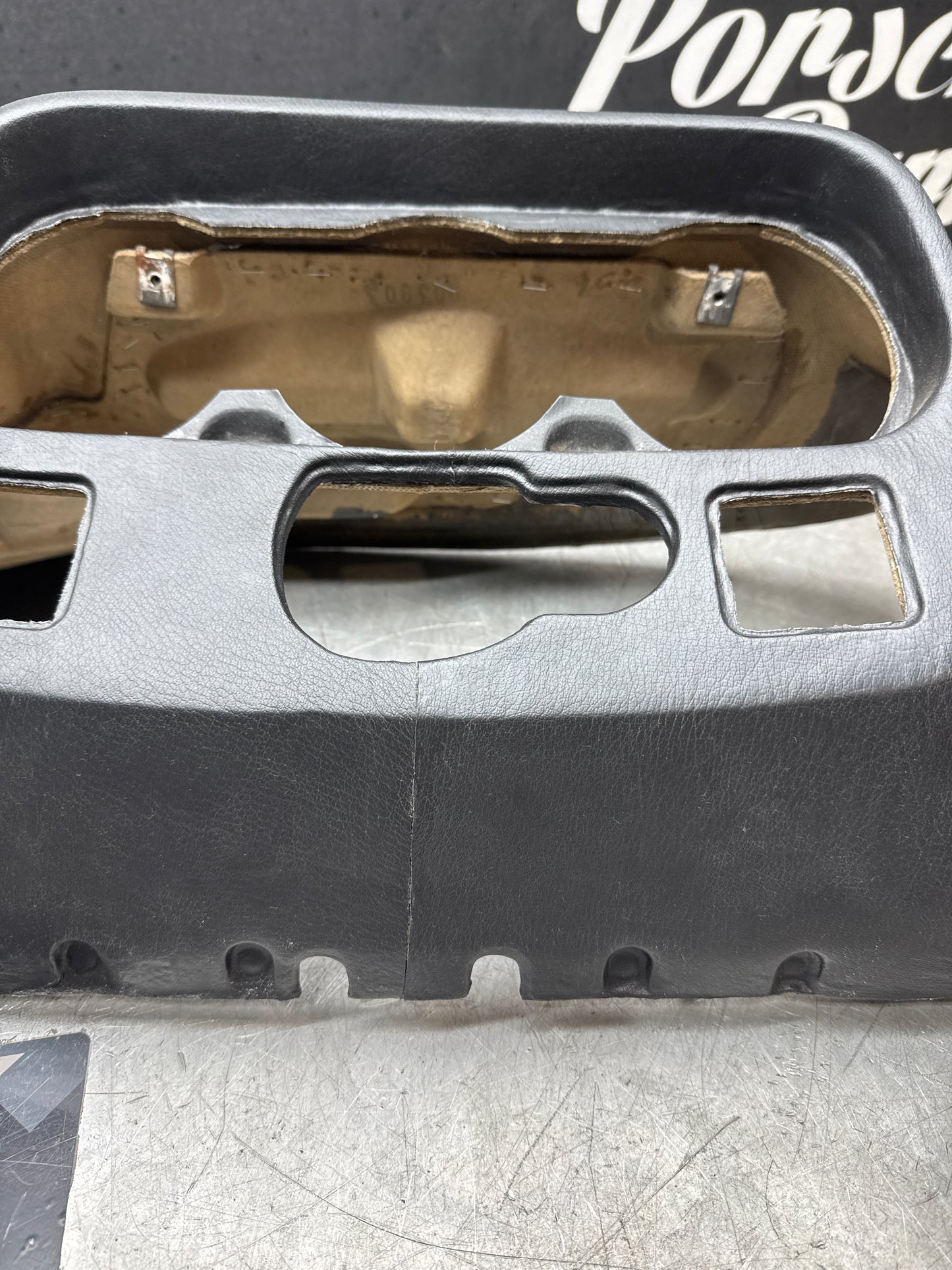 Porsche 924 944 reupholstered dashboard, black, with glove box lid