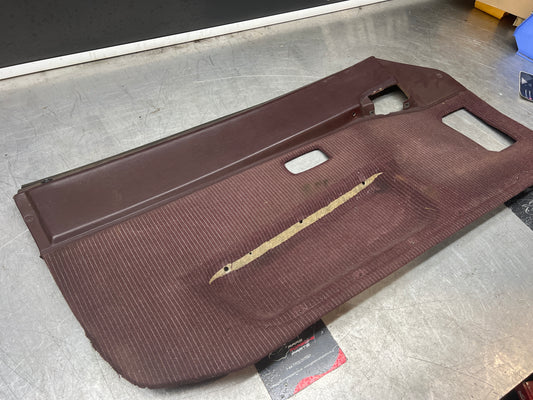 Porsche 944 left burgundy pinstripe door card for late cars from 85.5 944555017