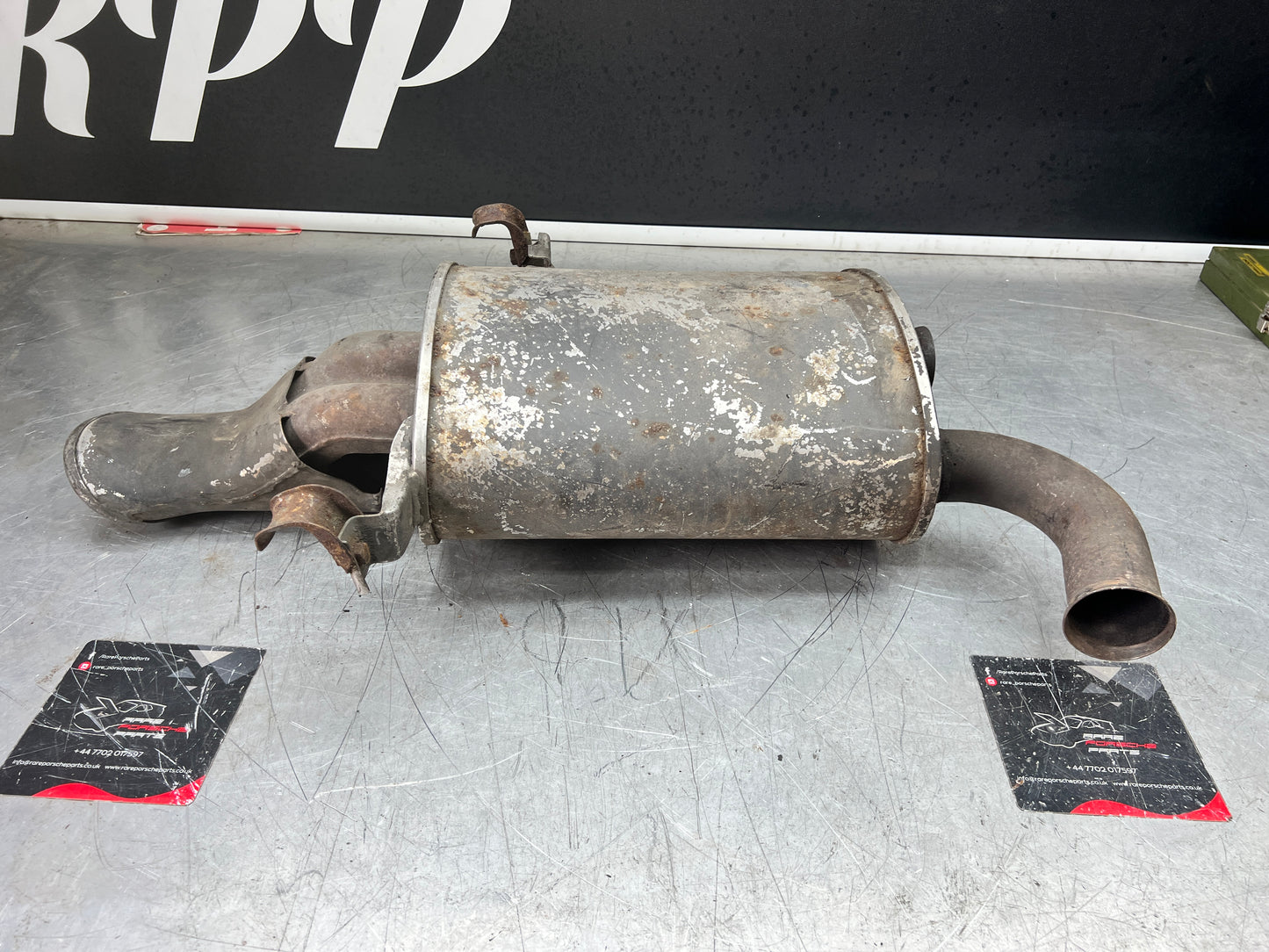 Porsche 928 rear exhaust box, used 92811109701