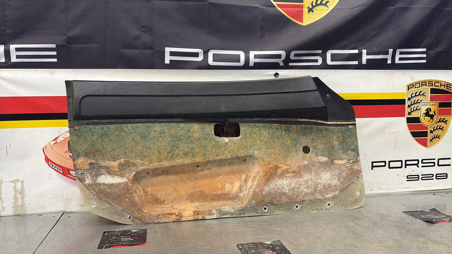 Porsche 924 / 944 early left manual Used door card, black, 477867011 no fabric!