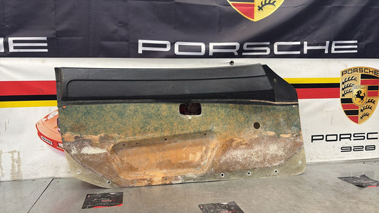 Porsche 924 / 944 early left manual Used door card, black, 477867011 no fabric!