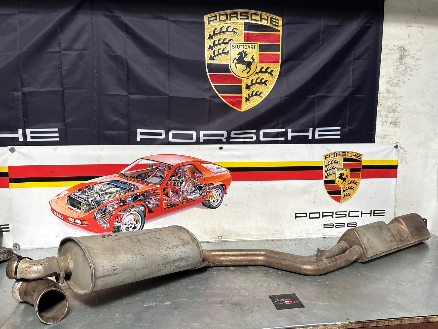 Porsche 968 exhaust system rear muffler, used 94411104111