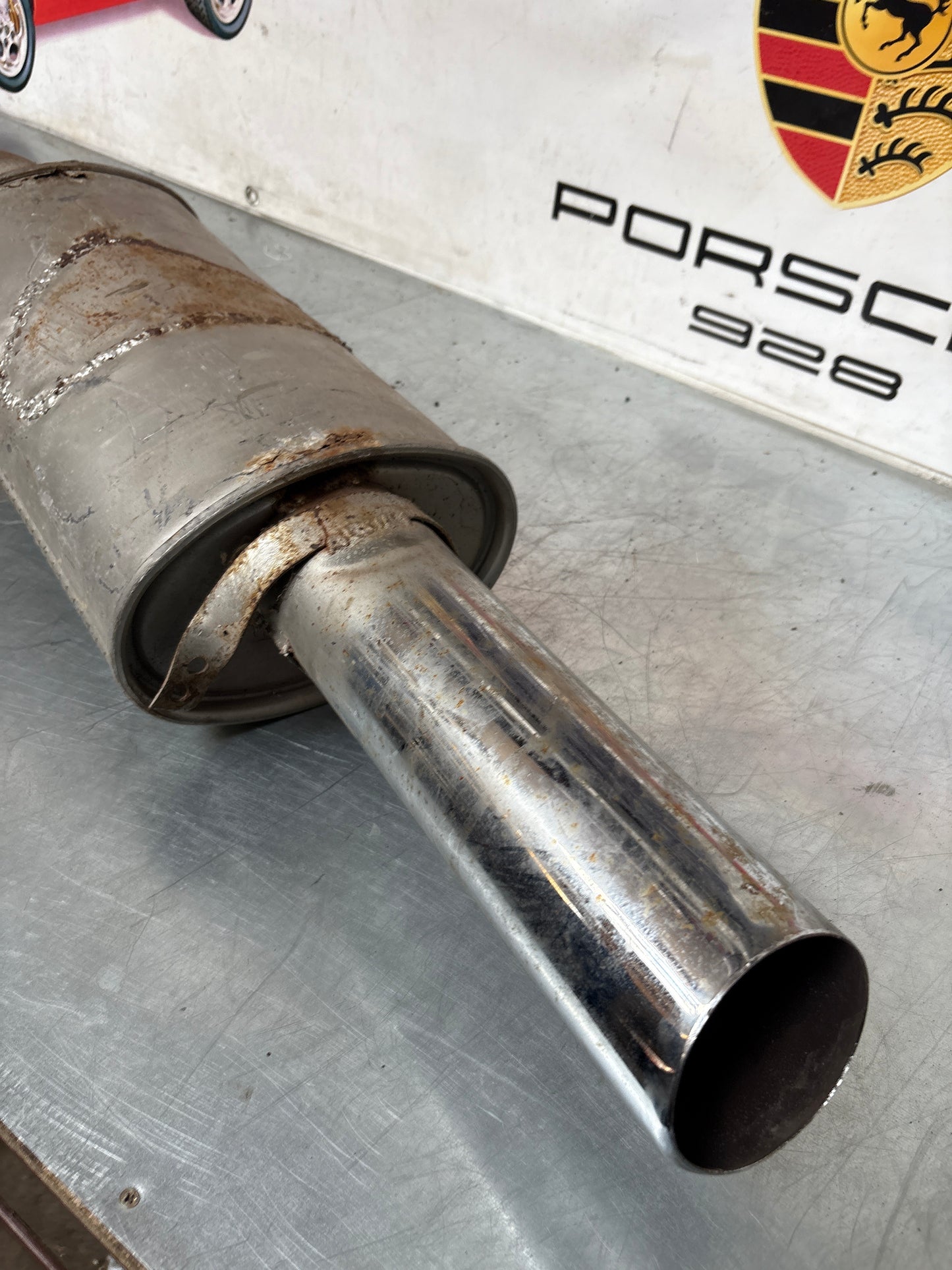 Porsche 944 Turbo exhaust system rear muffler, used, for spares or repair