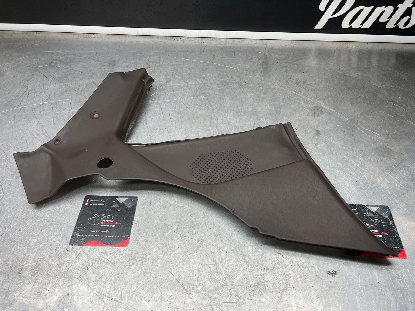 Porsche 944 brown rear interior C Post trim card left side. Quarter panel trim used 944555021