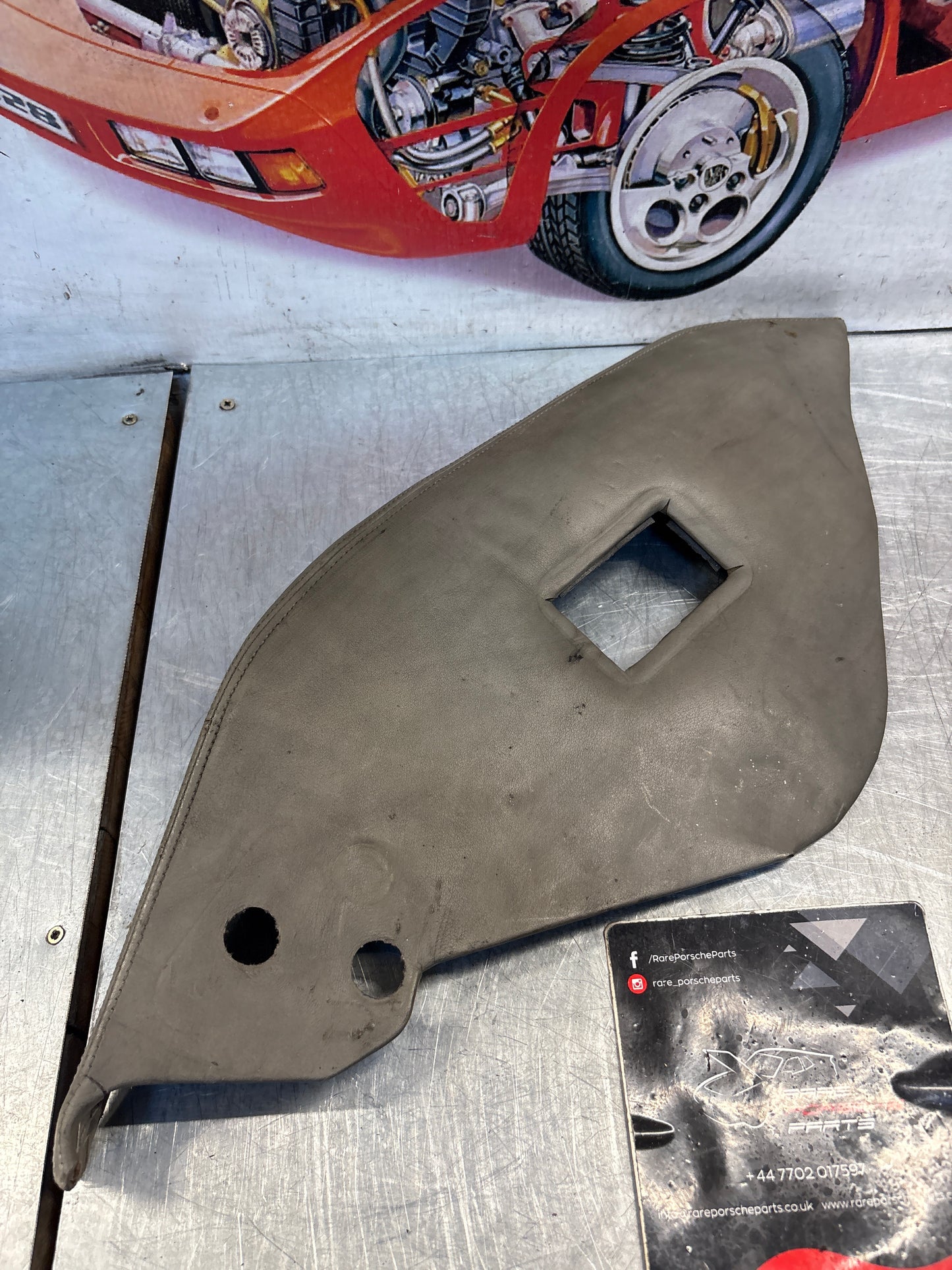 Porsche 928 Rear Seat Side Panel Left, grey, used 92852204104