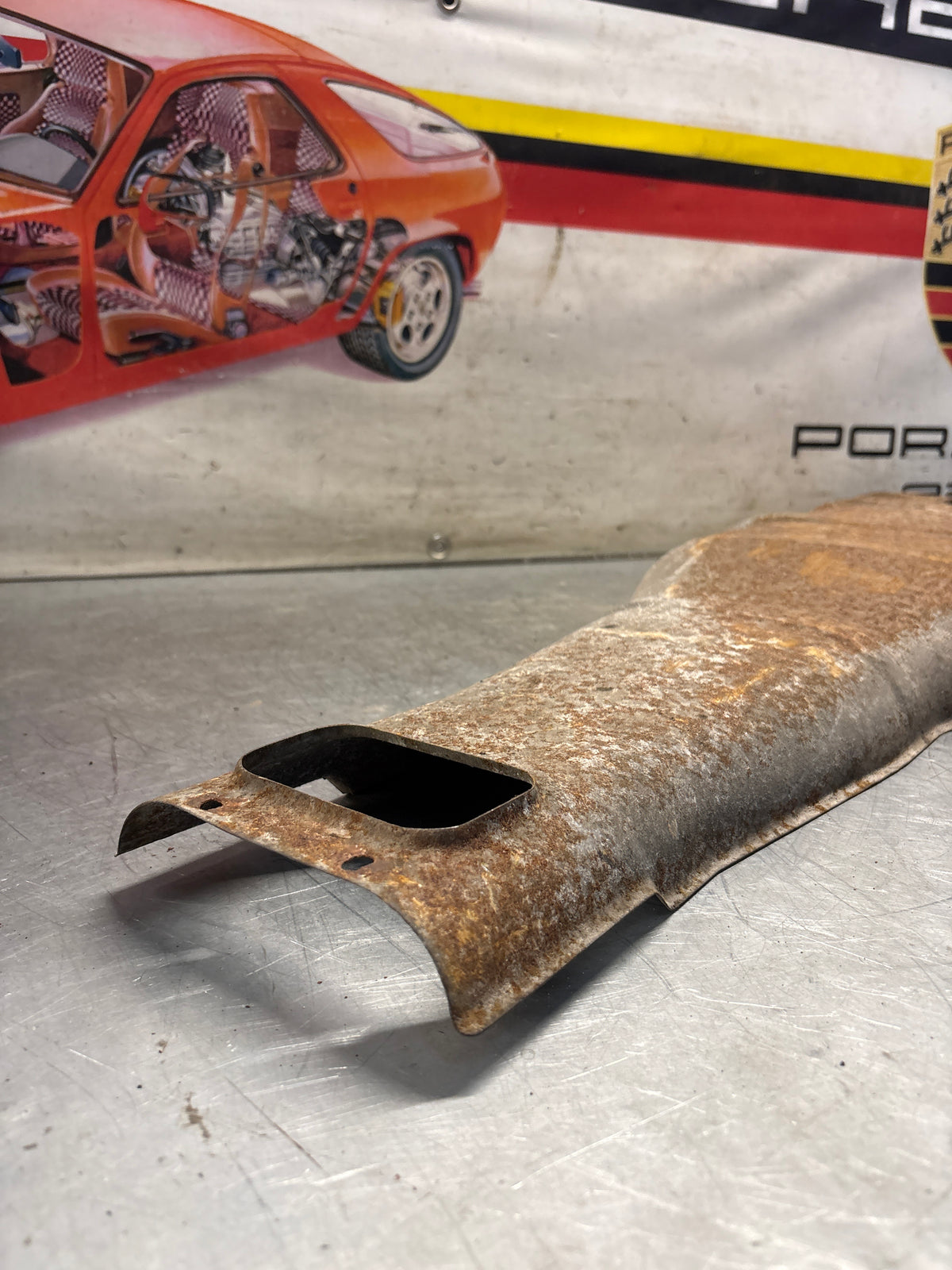 Porsche 928 heat protection plate, later type 92850449101, used