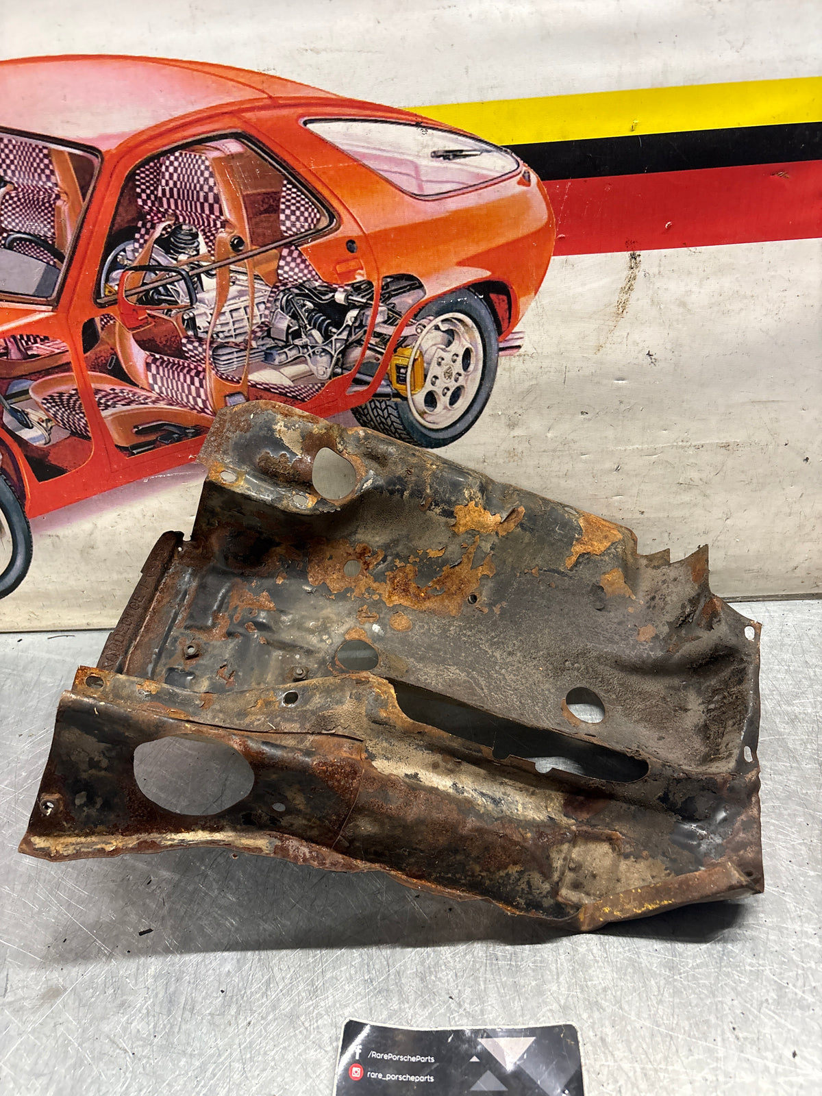 Porsche 914 cylinder cover heat shield, used 022119299A