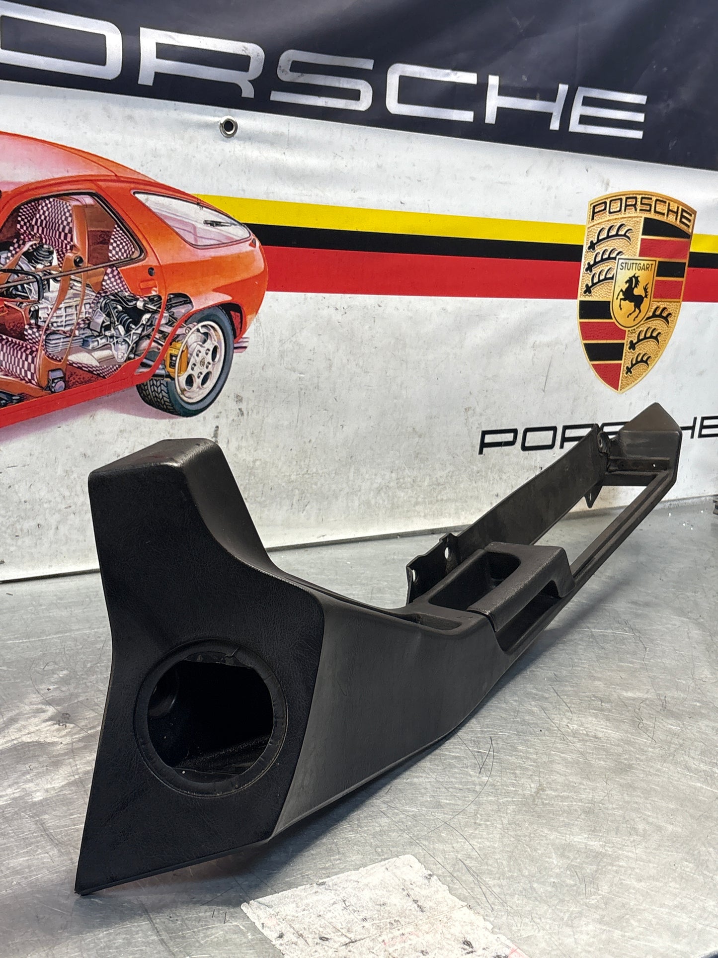 Porsche 928 black door armrest, right, off side, 92855510203, used