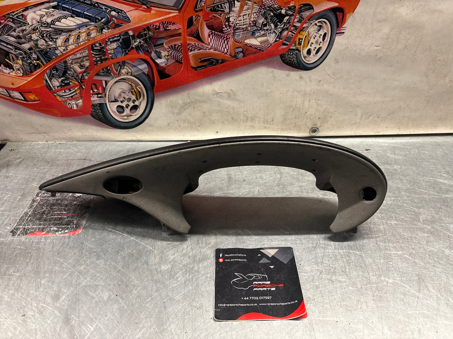Porsche Boxster 986 RHD dashboard cluster trim,black/silver used 98655205600 / 98655205601