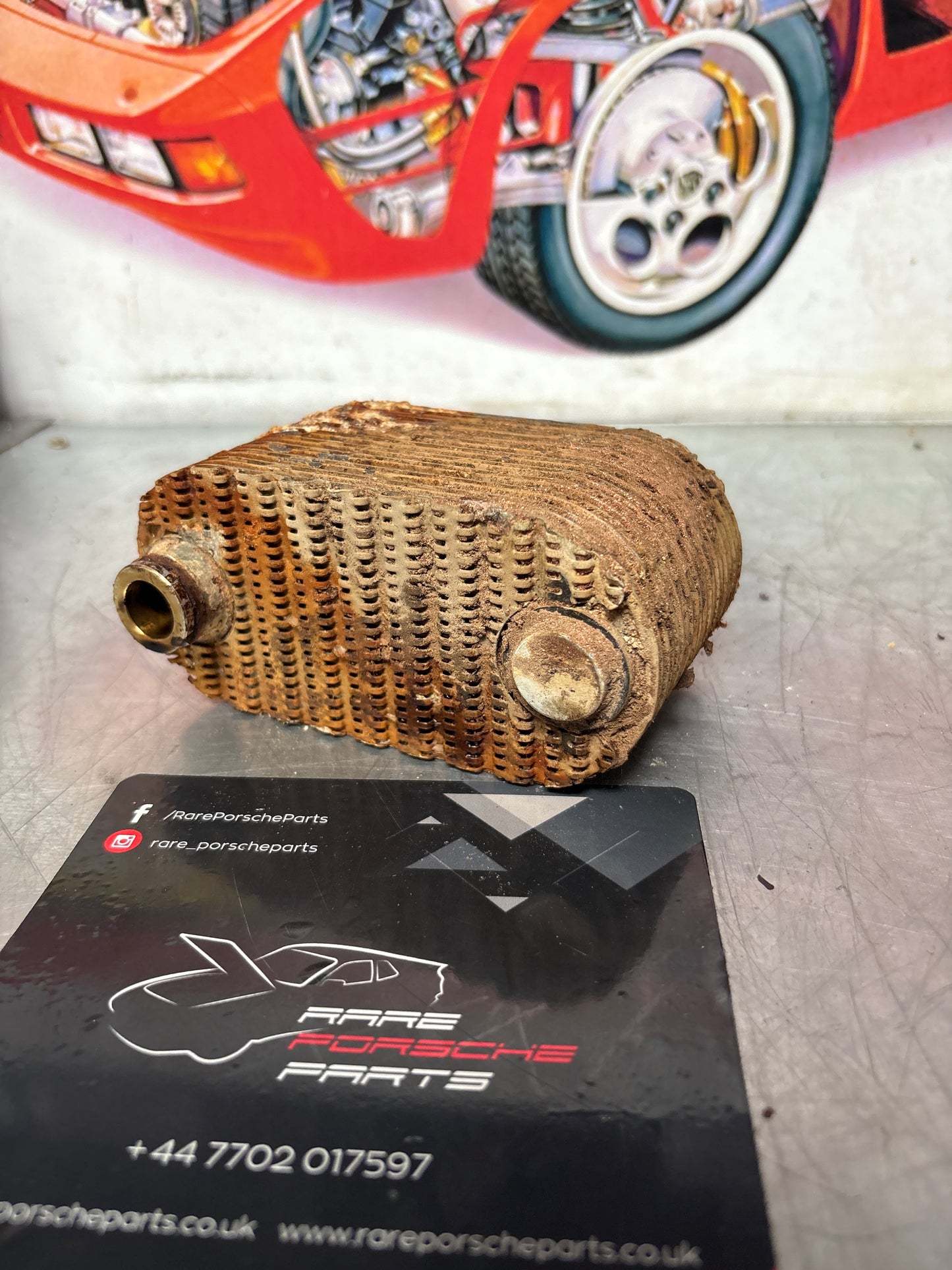 Porsche 924S 944 oil-water radiator, oil cooler, heat exchanger 94410716501 used