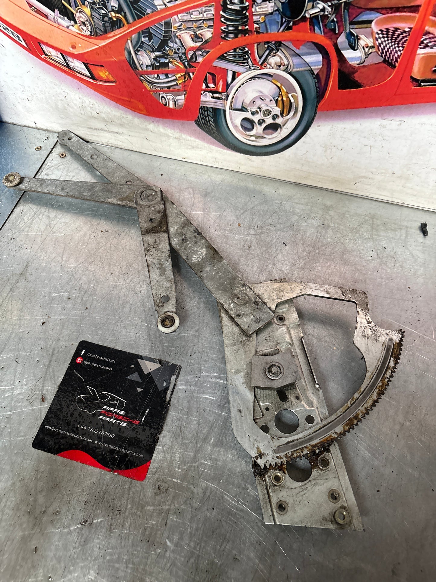 Porsche 911 964 Right side window regulator mechanism, used 91154200443