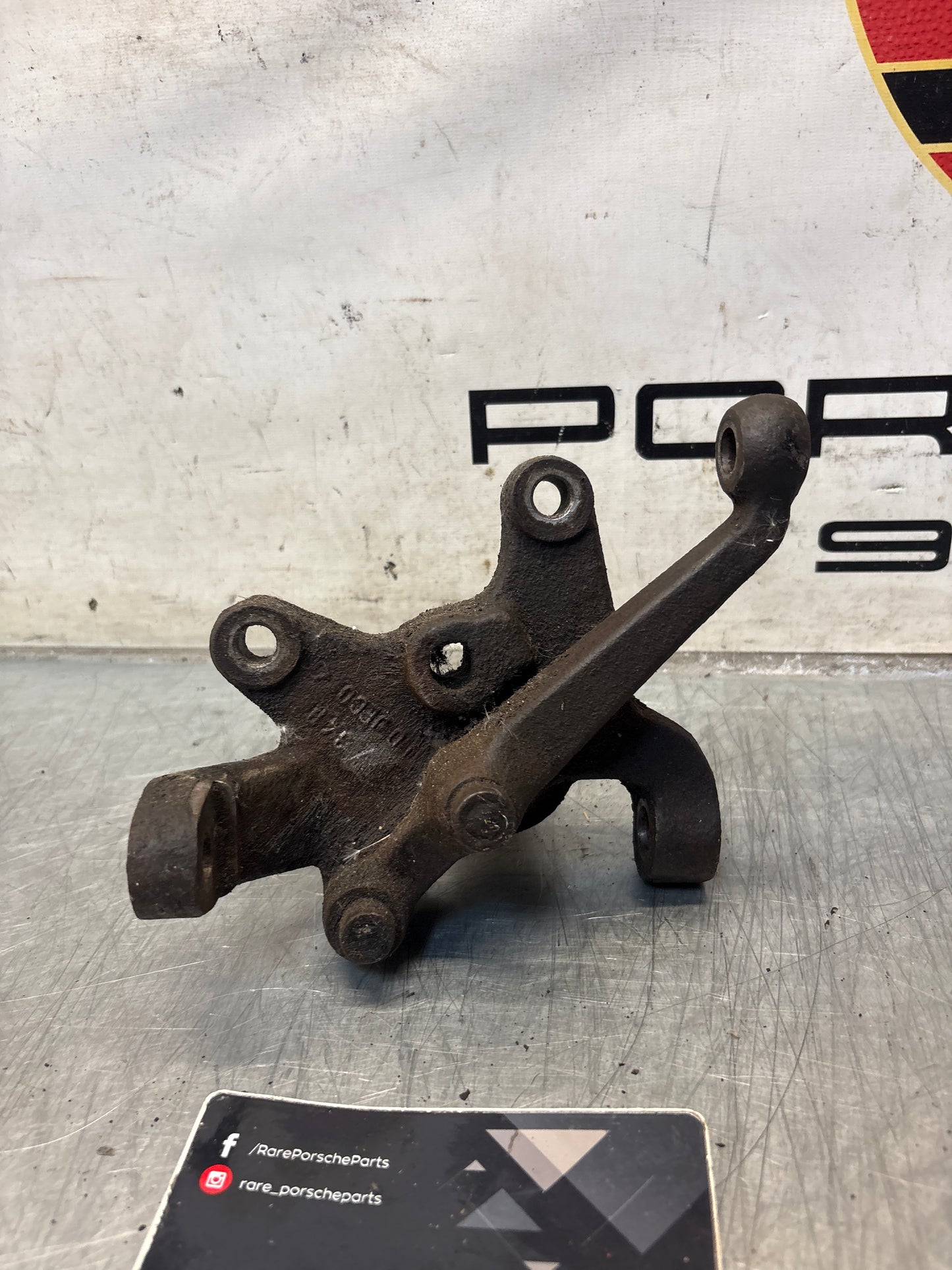 Porsche 928 right steering spindle knuckle, used 92834105803